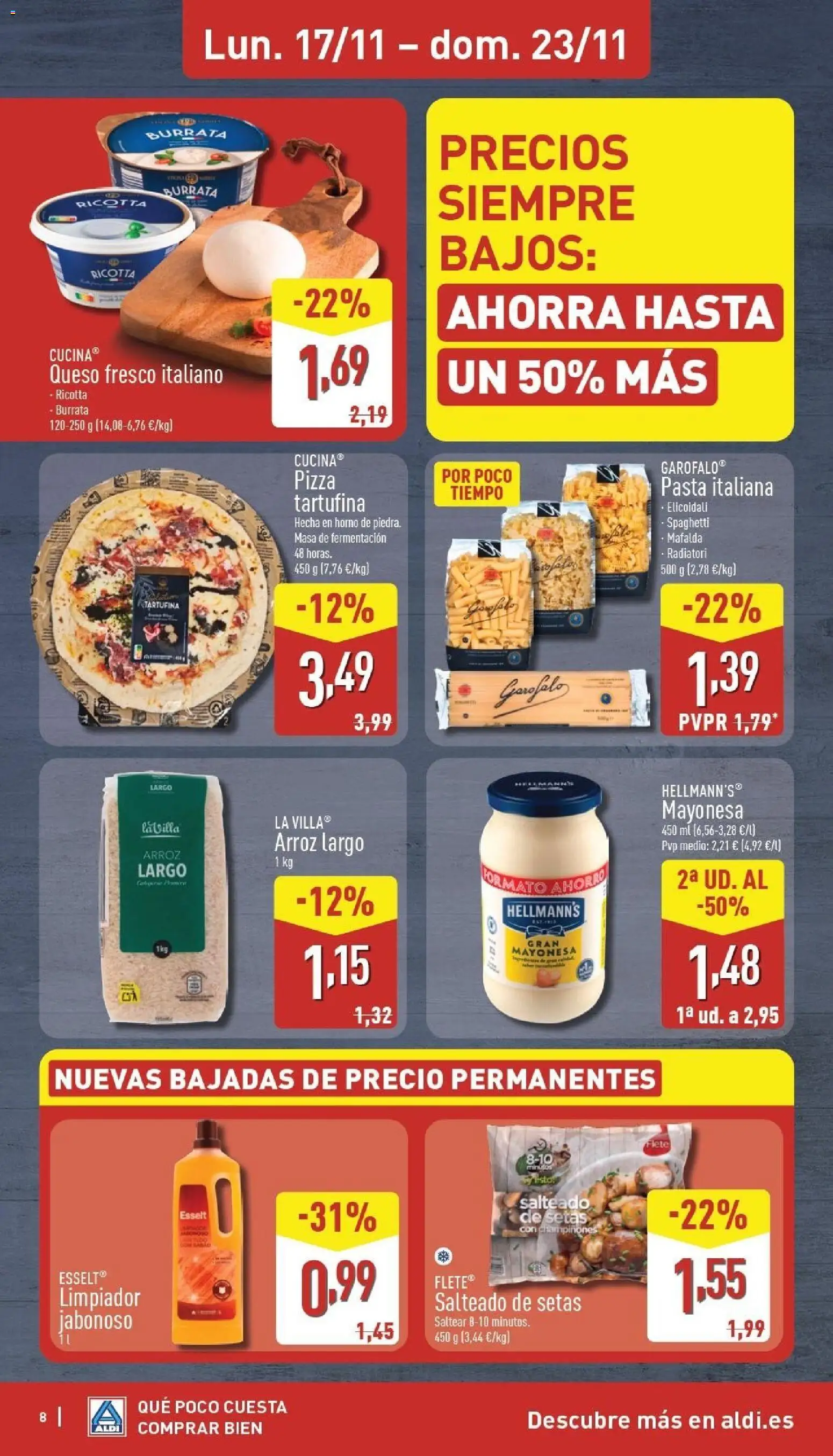Aldi folleto Baleares │ válido desde el 17.11.2025 | Página: 8 | Productos: Pizza, Arroz, Pasta, Οθόνη προβολής