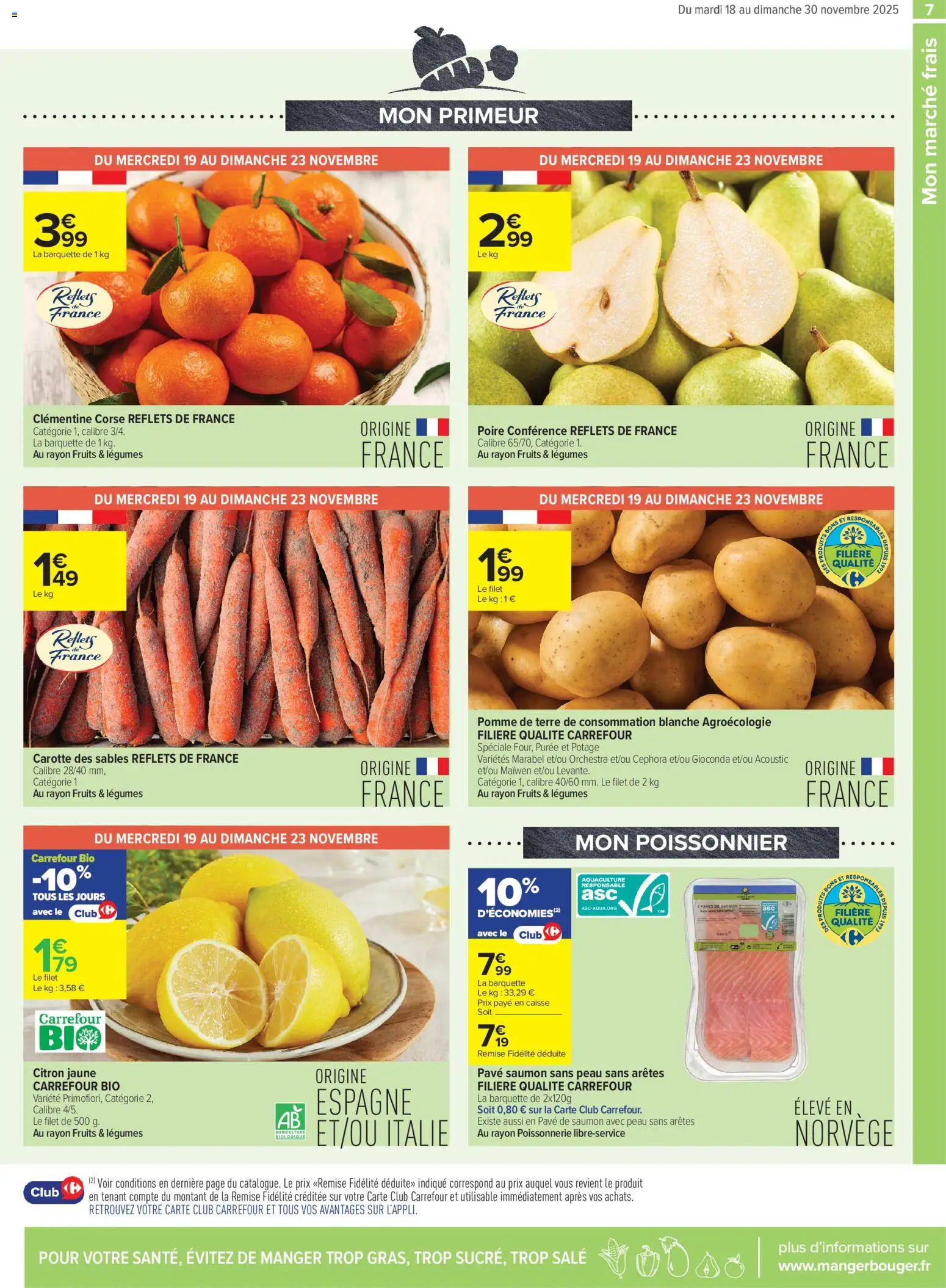 {H1} | Page: 7 | Produits: Citron, Pavé de saumon, Pomme, Carotte