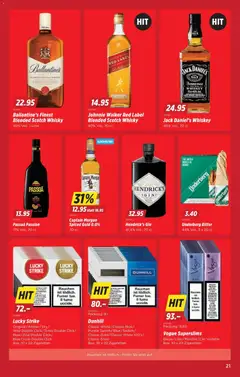 Hendrick's Gin, 41,4% Vol., 70 cl ab 04.11.2025 gültig | Seite: 21 | Produkte: Gin, Whiskey