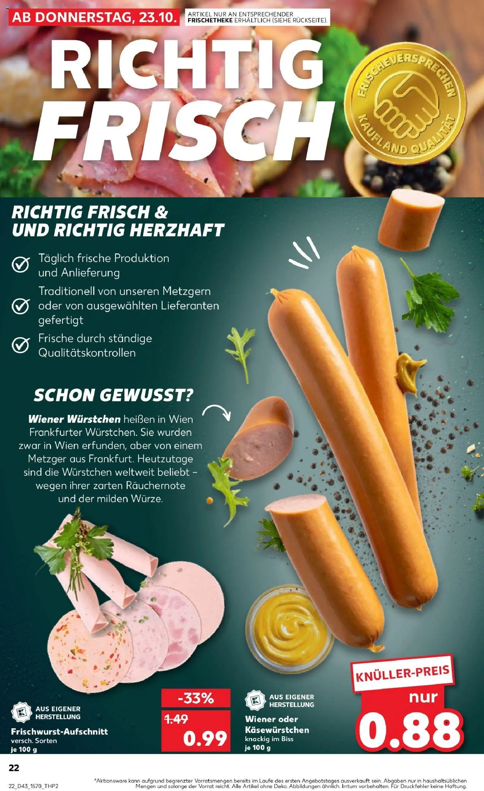 Kaufland prospekt Werl	 – gültig ab 27.10.2025 | Seite: 22 | Produkte: Wiener wurstchen