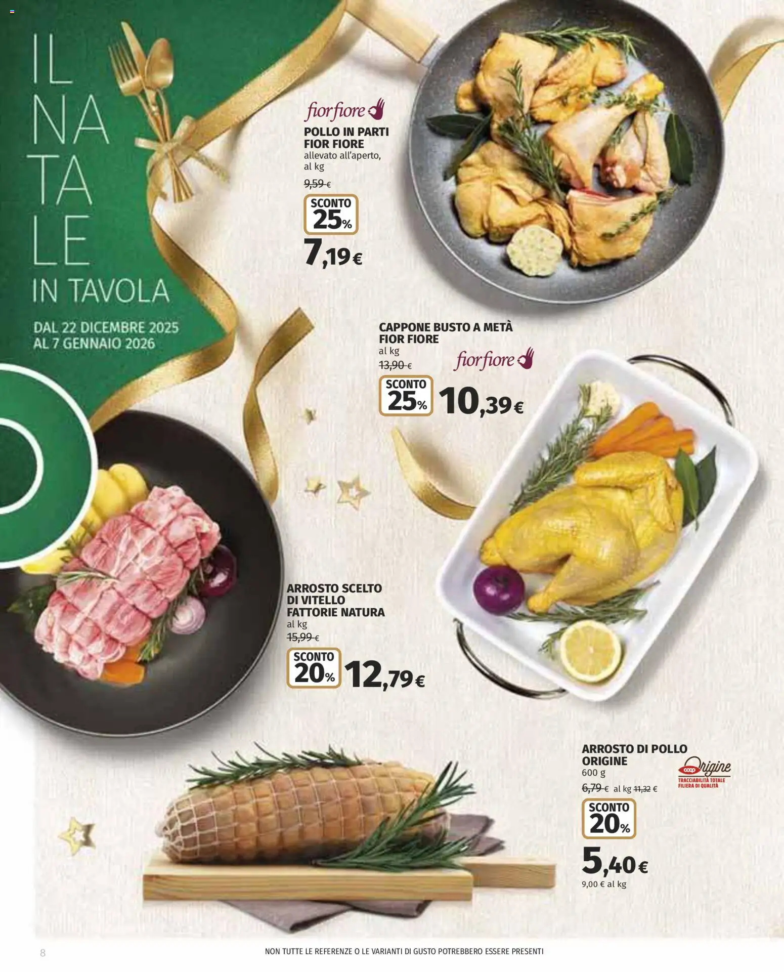 Volantino COOP del 22.12.2025 | Pagina: 8 | Prodotti: Arrosto, Pollo, Vitello