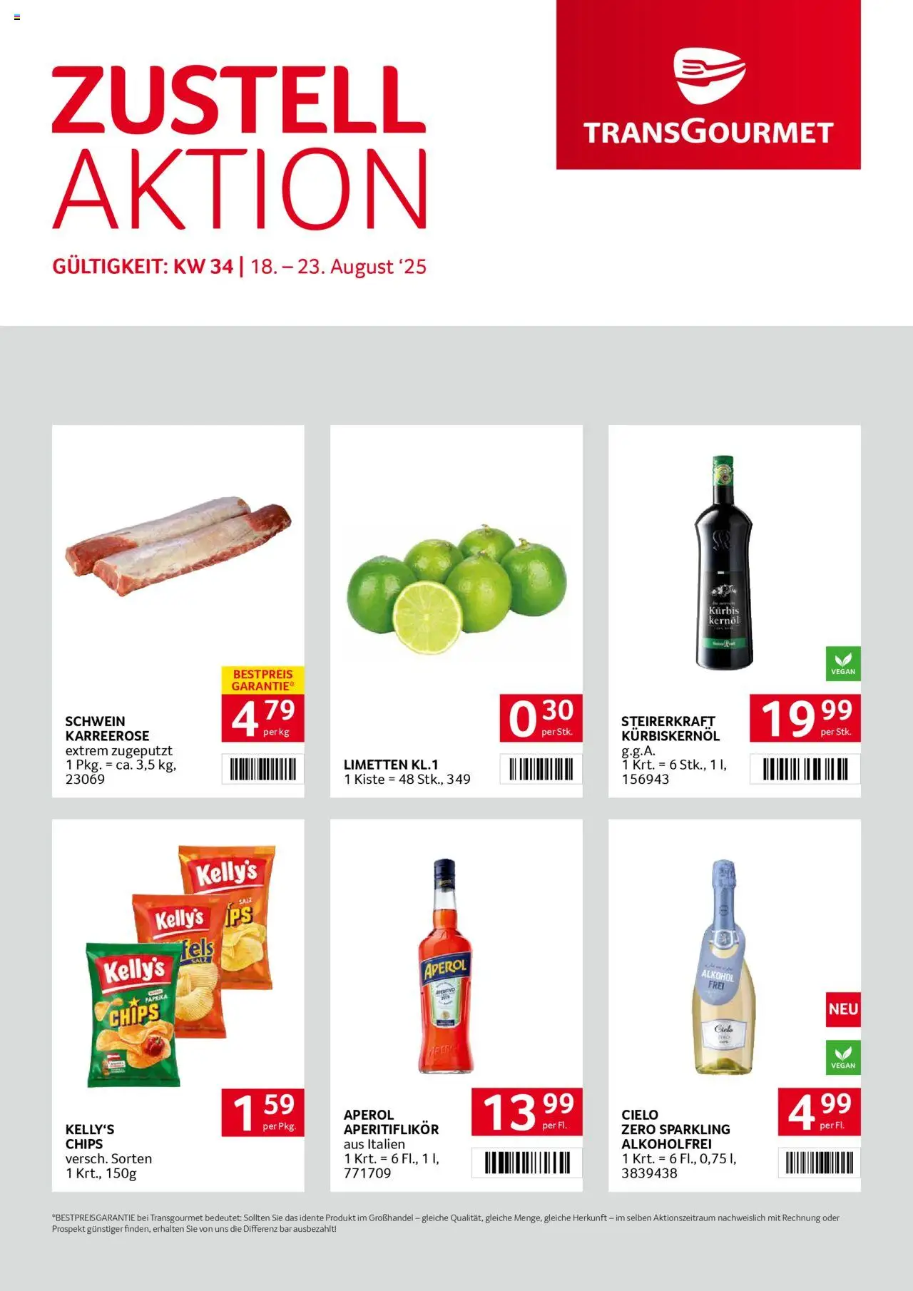 Transgourmet Zustellaktion gültig ab 17.08.2025 | Seite: 1 | Produkte: Chips, Kürbis