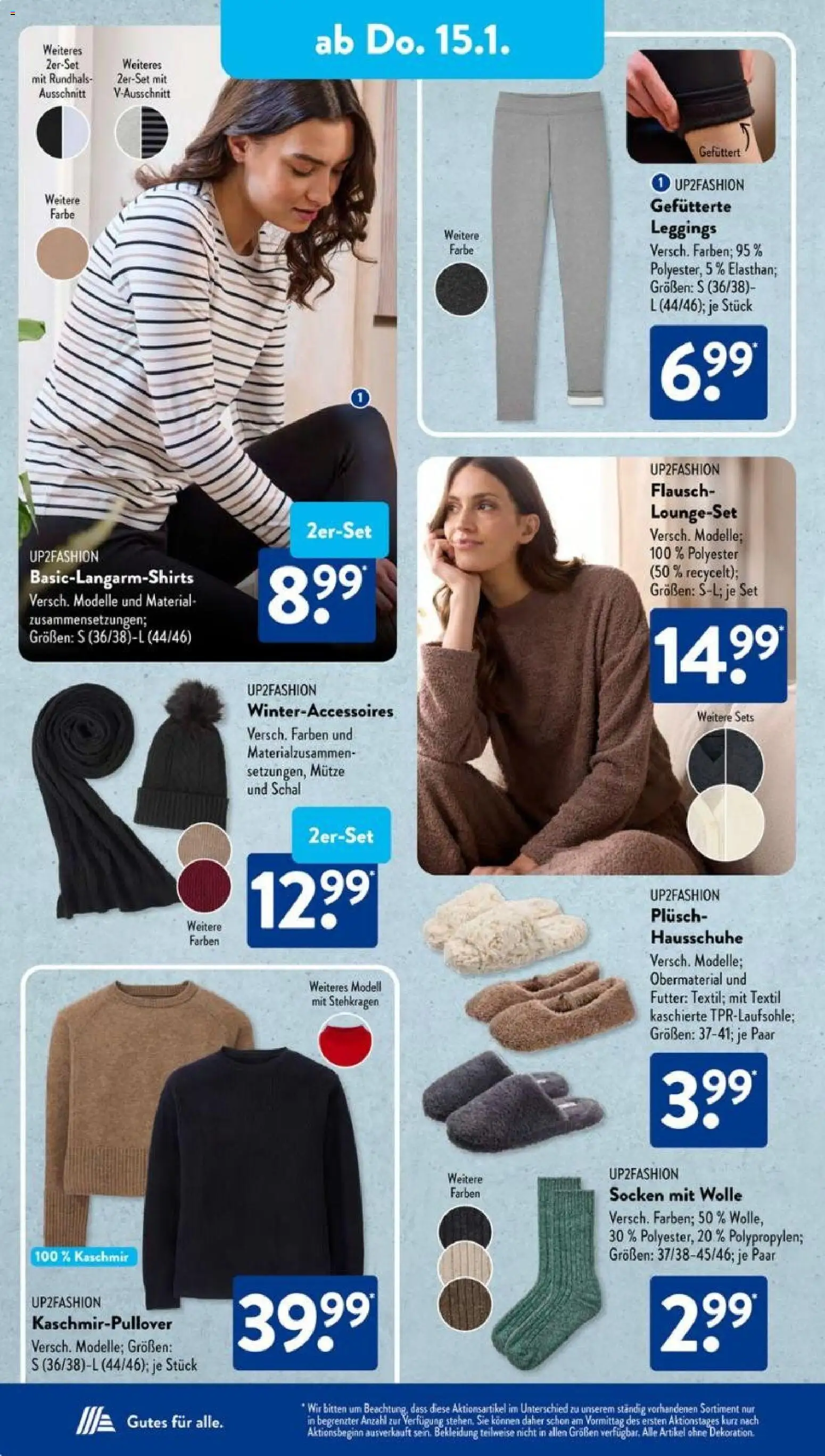 Aldi Süd Prospekt 	 – gültig ab 12.01.2026 | Seite: 10 | Produkte: Up2fashion, Bekleidung, Socken, Hausschuhe