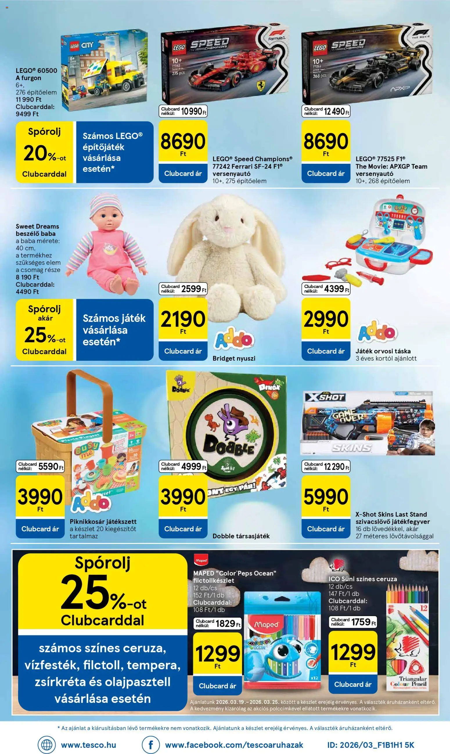 Tesco akciós ujság - amely érvényes a következő dátumtól: 19.03.2026 | Oldal: 38 | Termékek: Játék, Táska, Társasjáték