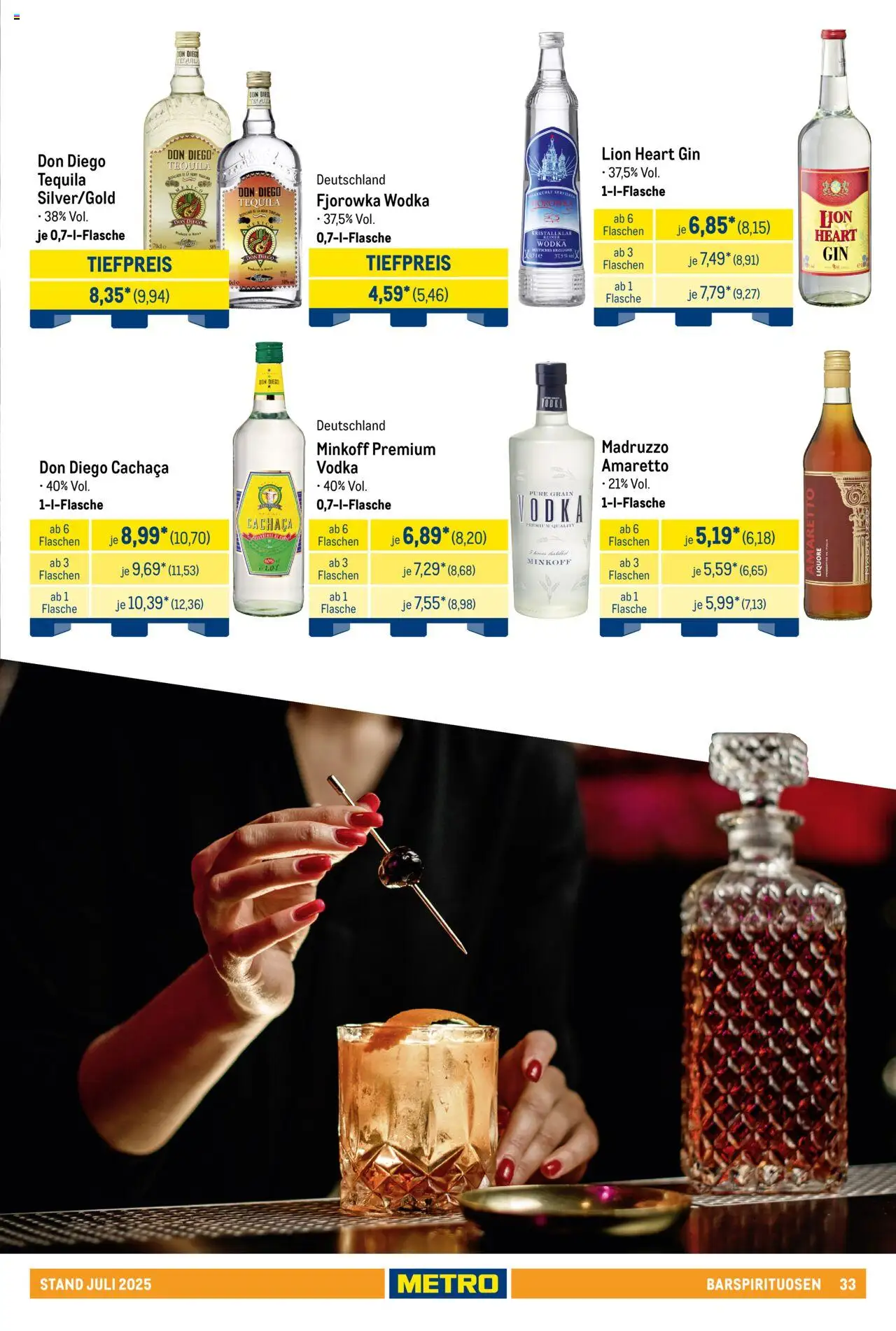 Metro - Hauswein Katalog - gültig ab dem 01.07.2025 | Seite: 33 | Produkte: Tequila, Vodka, Gin, Wodka