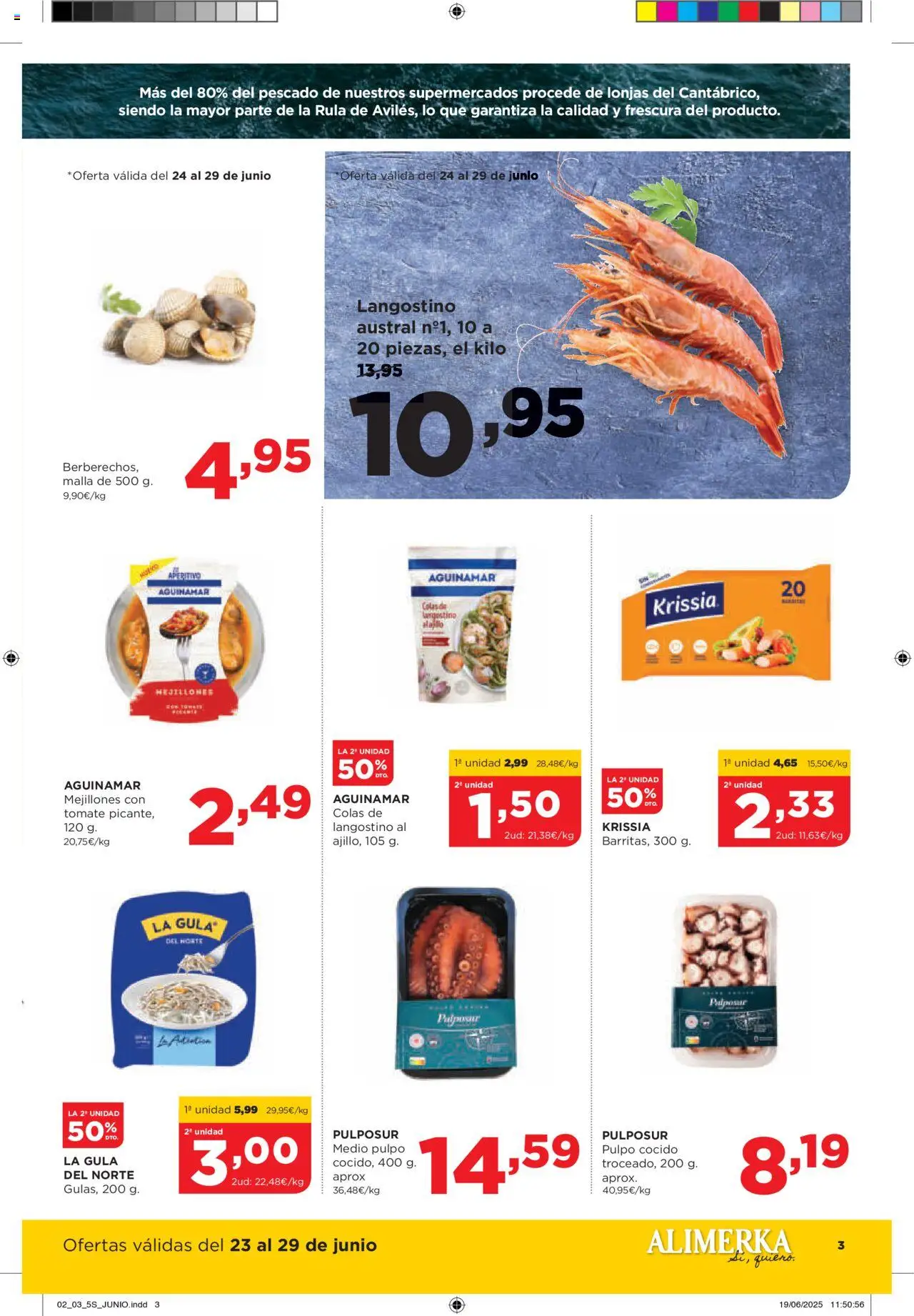 Alimerka folleto Asturias │ válido desde el 23.06.2025 | Página: 3 | Productos: Berberechos, Pescado, Langostino