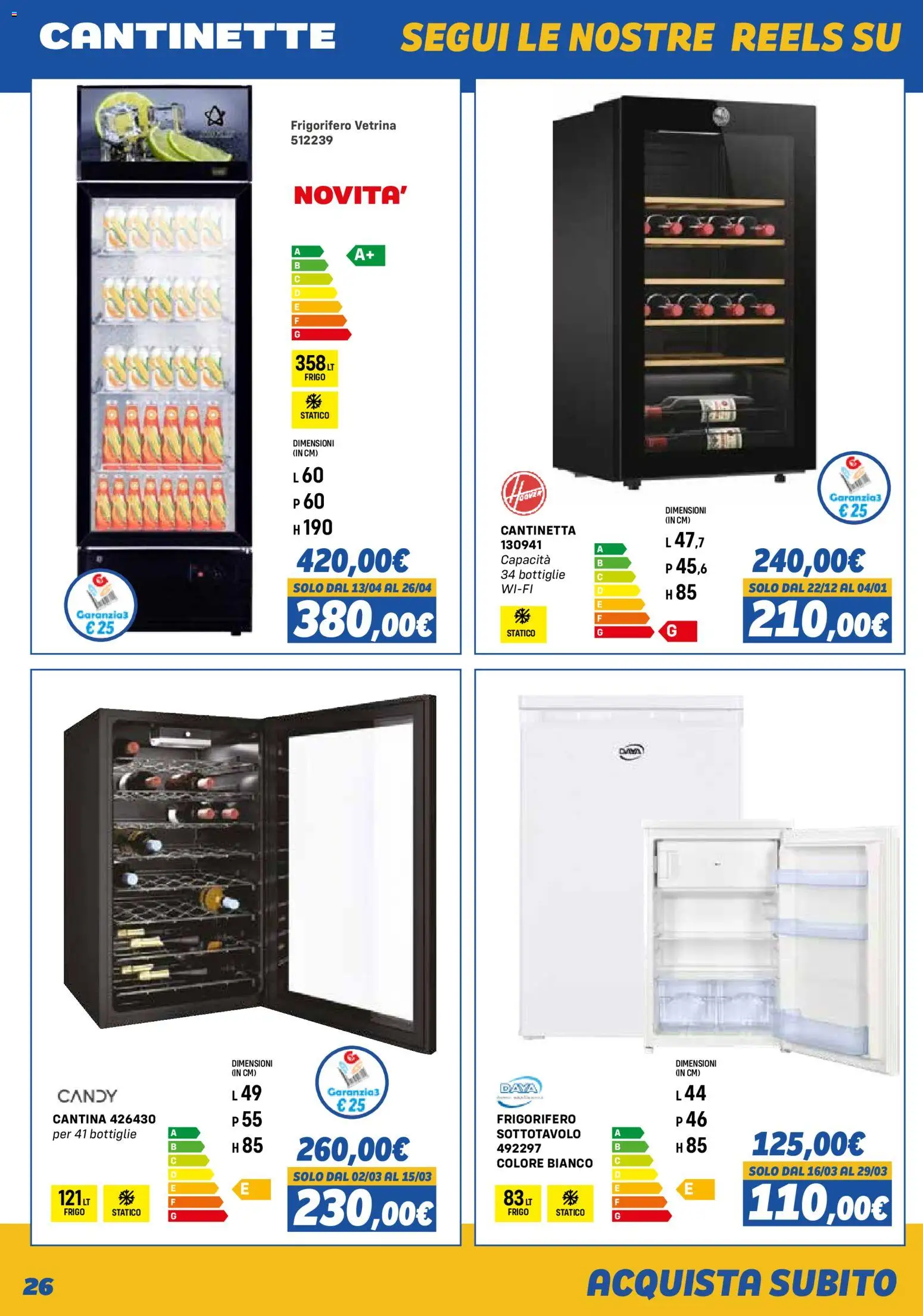 Volantino Orizzonte del 01.11.2025 | Pagina: 26 | Prodotti: Vetrina, Frigorifero