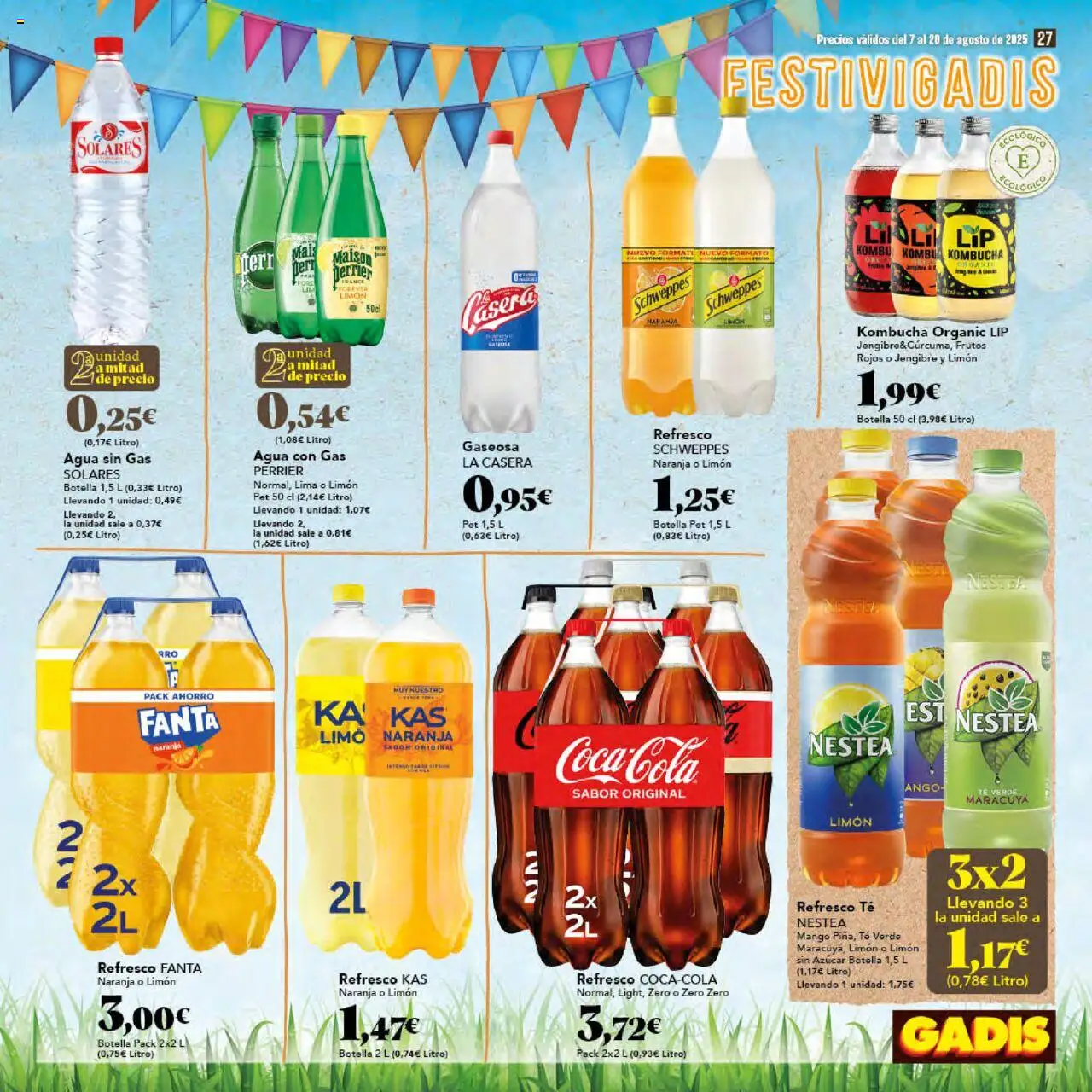 Gadis folleto │ válido desde el 07.08.2025 | Página: 27 | Productos: Lima, Agua con gas, Ρούτερ, Gaseosa