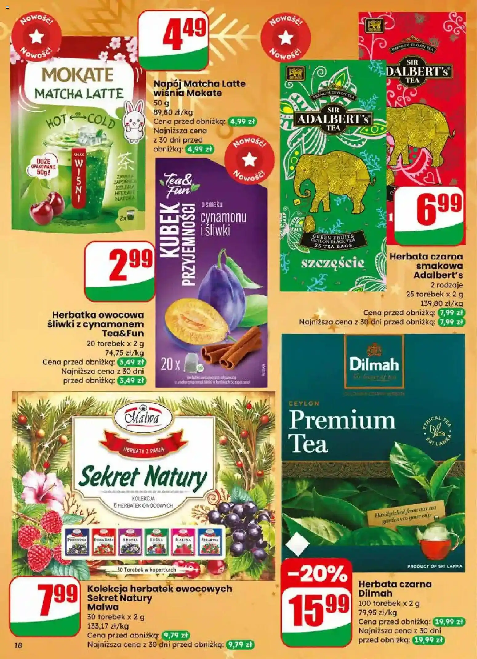 Dino Gazetka od 17.12.2025 | Strona: 18 | Produkty: Śliwki, Herbata