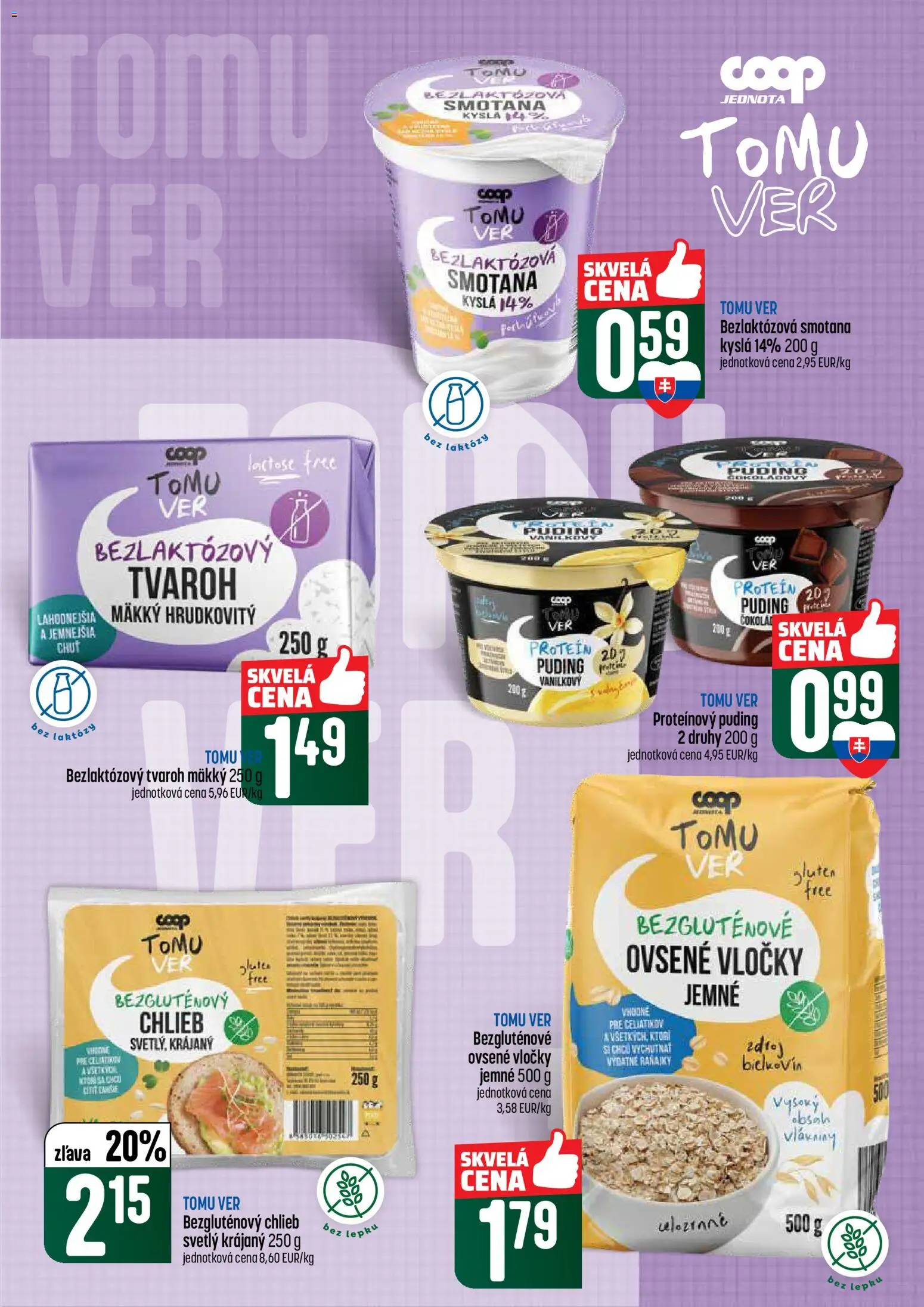 Nové COOP Jednota akcie – leták je platný od 16.04.2026 | Strana: 29 | Produkty: Chlieb, Smotana, Protein, Tvaroh