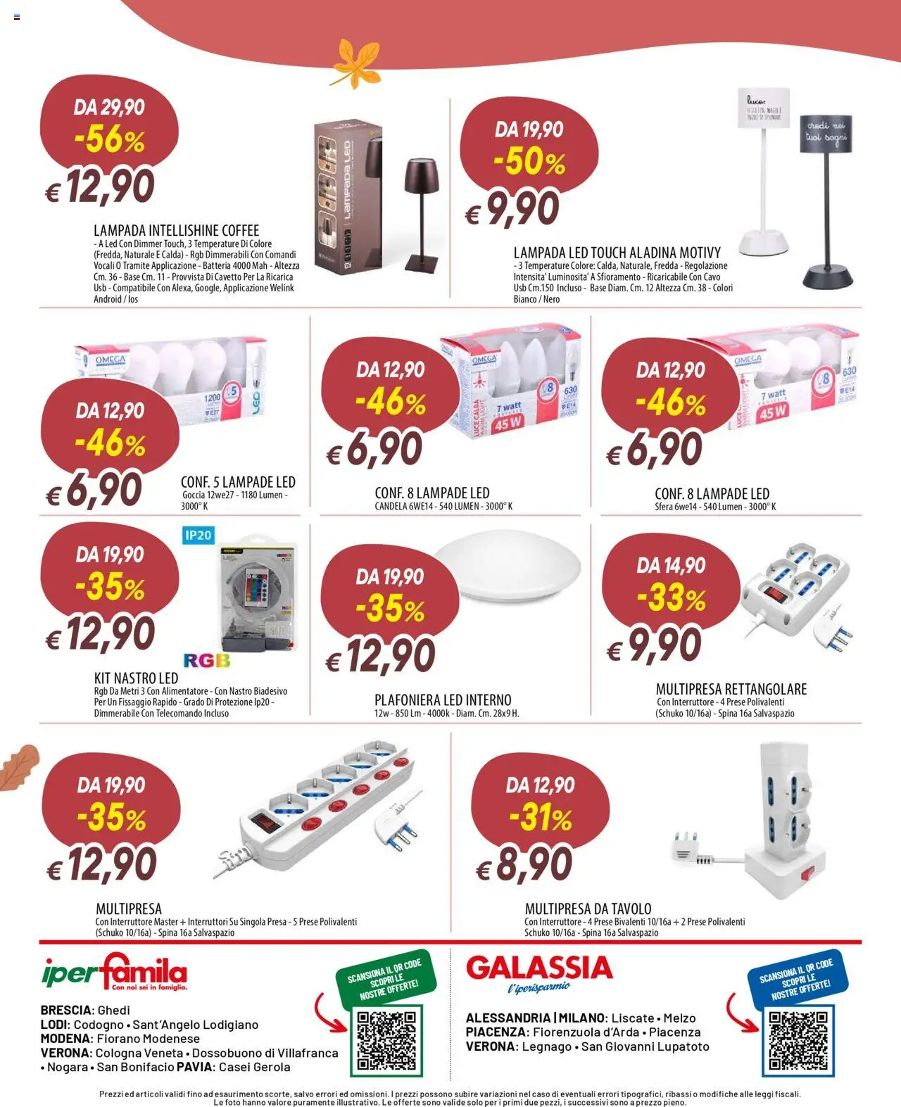 Volantino Famila del 13.10.2025 | Pagina: 12 | Prodotti: Tè, Presa, Candela, Lampada
