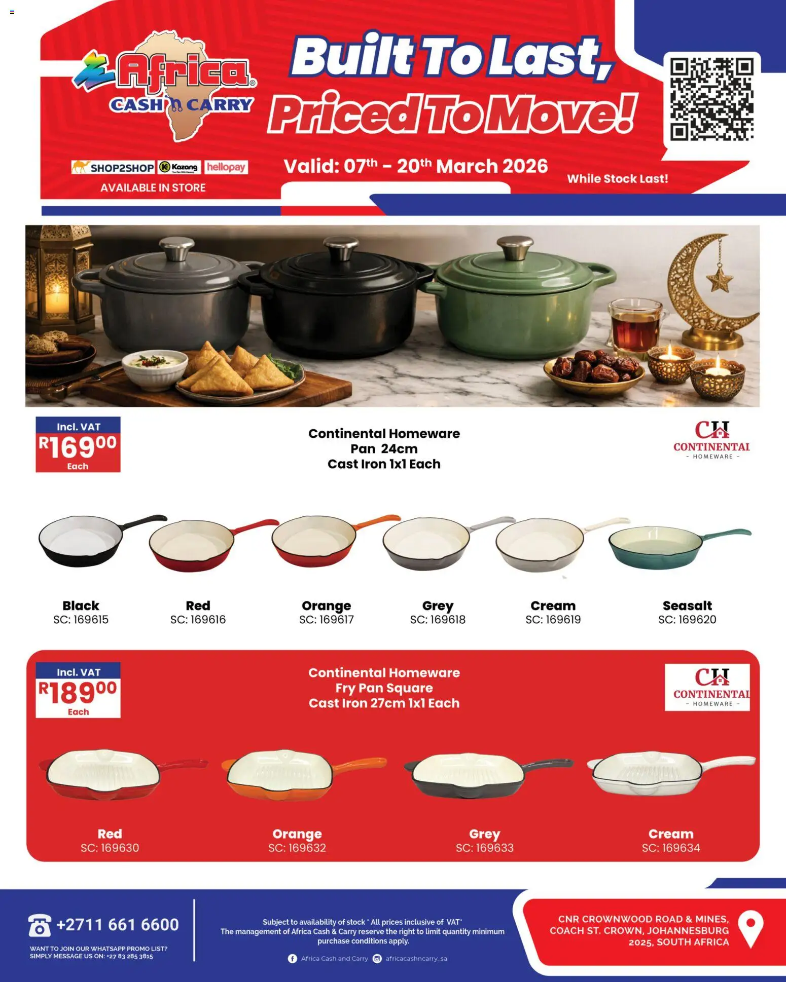 New Africa Cash & Carry catalogue – valid from 07.03.2026 | Page: 1 | Products: Iron, Cream, Stock