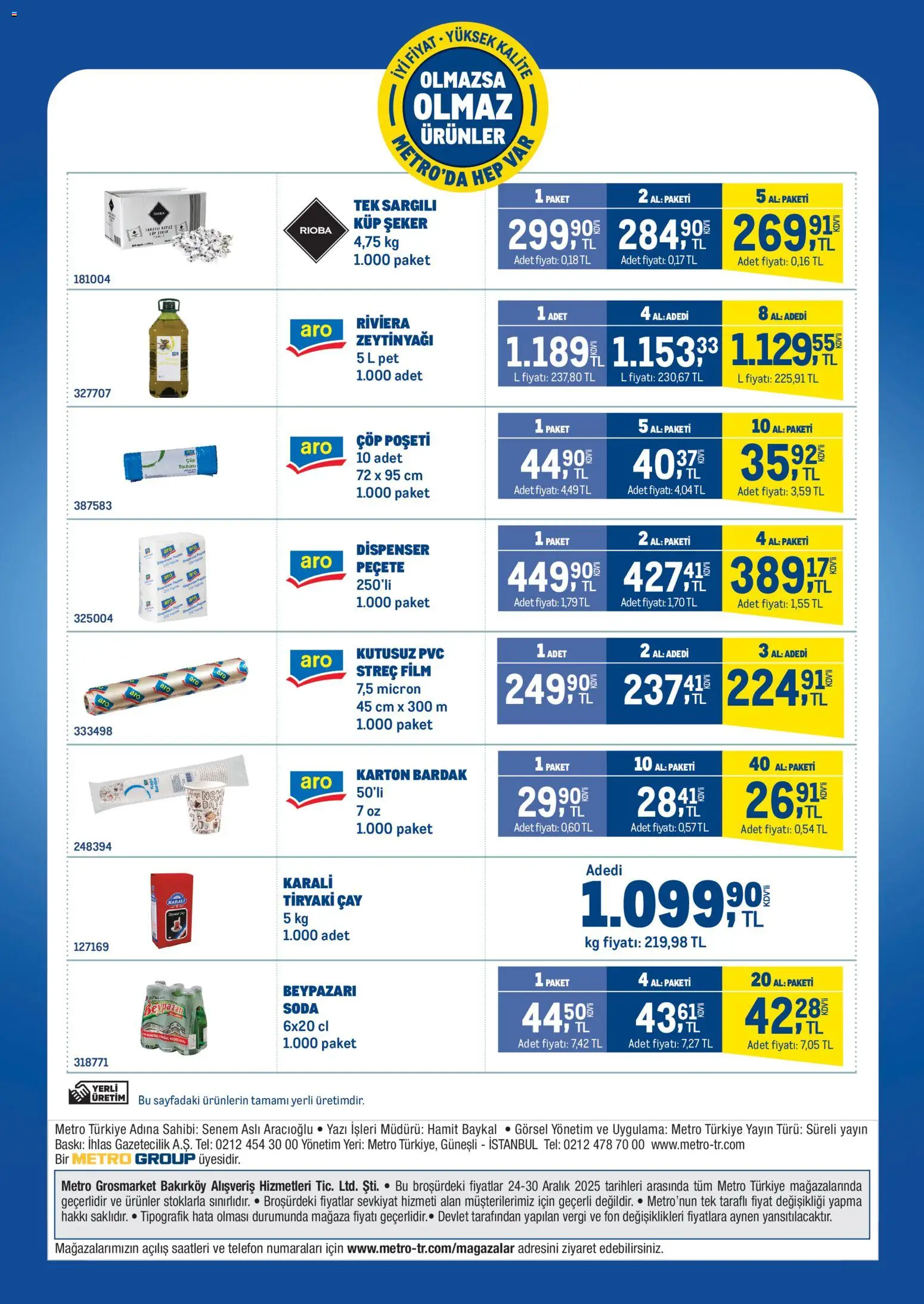 Metro - Olmazsa Olmaz Ürünler - 24.12.2025 tarihinden itibaren geçerlidir | Sayfa: 4 | Ürünler: Çay, Zselatin, Soda, Küp şeker