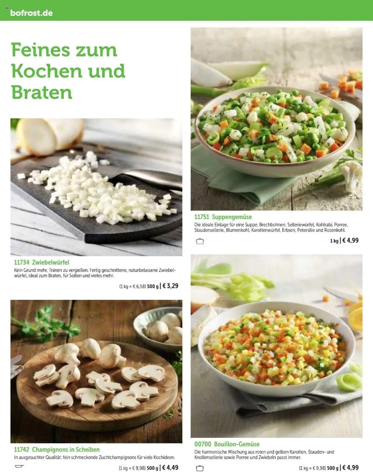 Bofrost Katalog - gültig ab dem 07.09.2025 | Seite: 36 | Produkte: Champignons, Zwiebeln, Petersilie