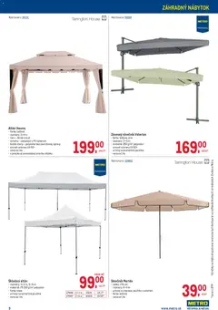 Metro leták platný od 11.03.2026 | Strana: 9 | Produkty: Nábytok, Záhradný nábytok, Rám, Slnečník