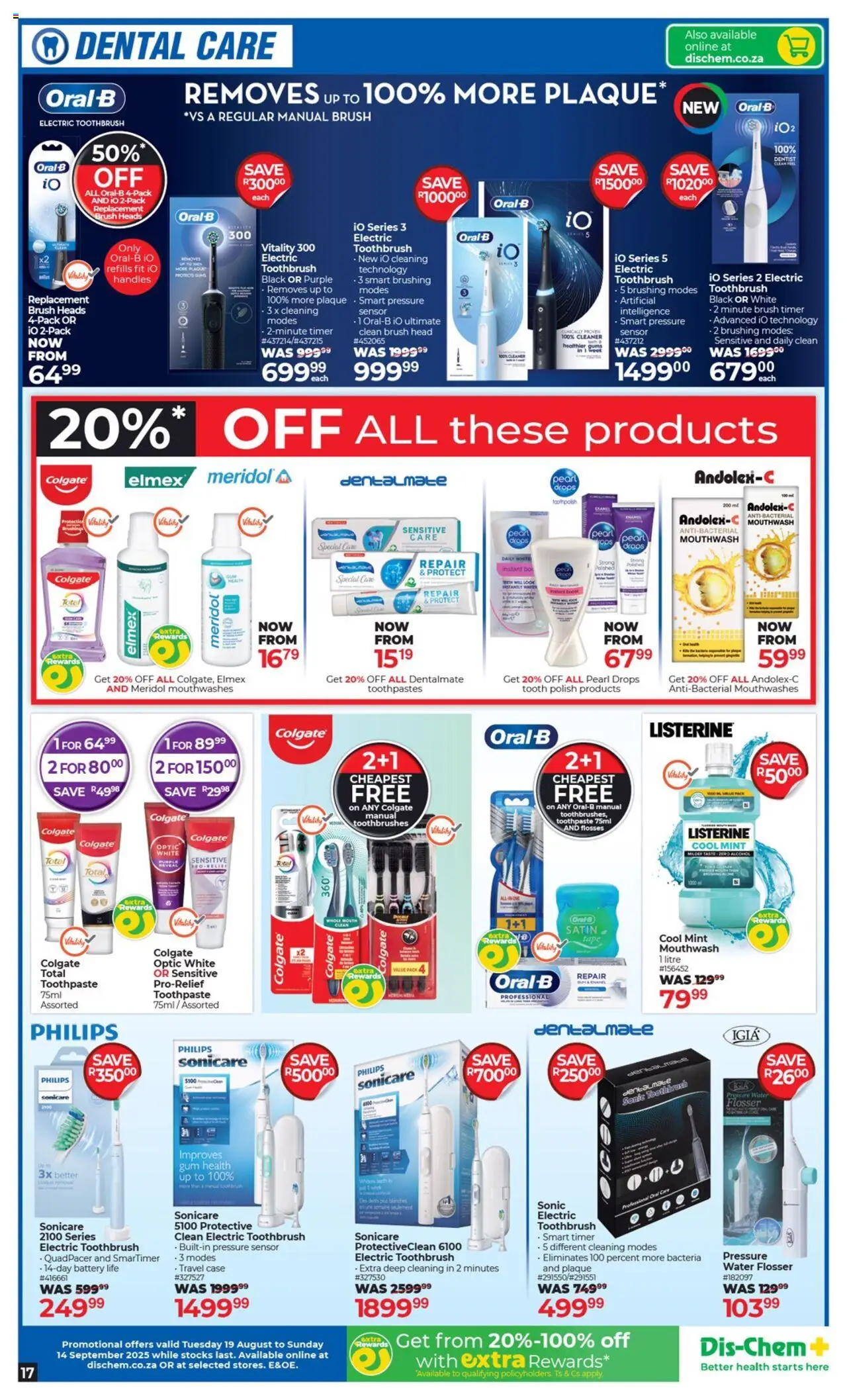 Dis-Chem Specials │ valid from 19.08.2025 | Page: 17 | Products: Case, Brush, Mouthwash, Toothbrush