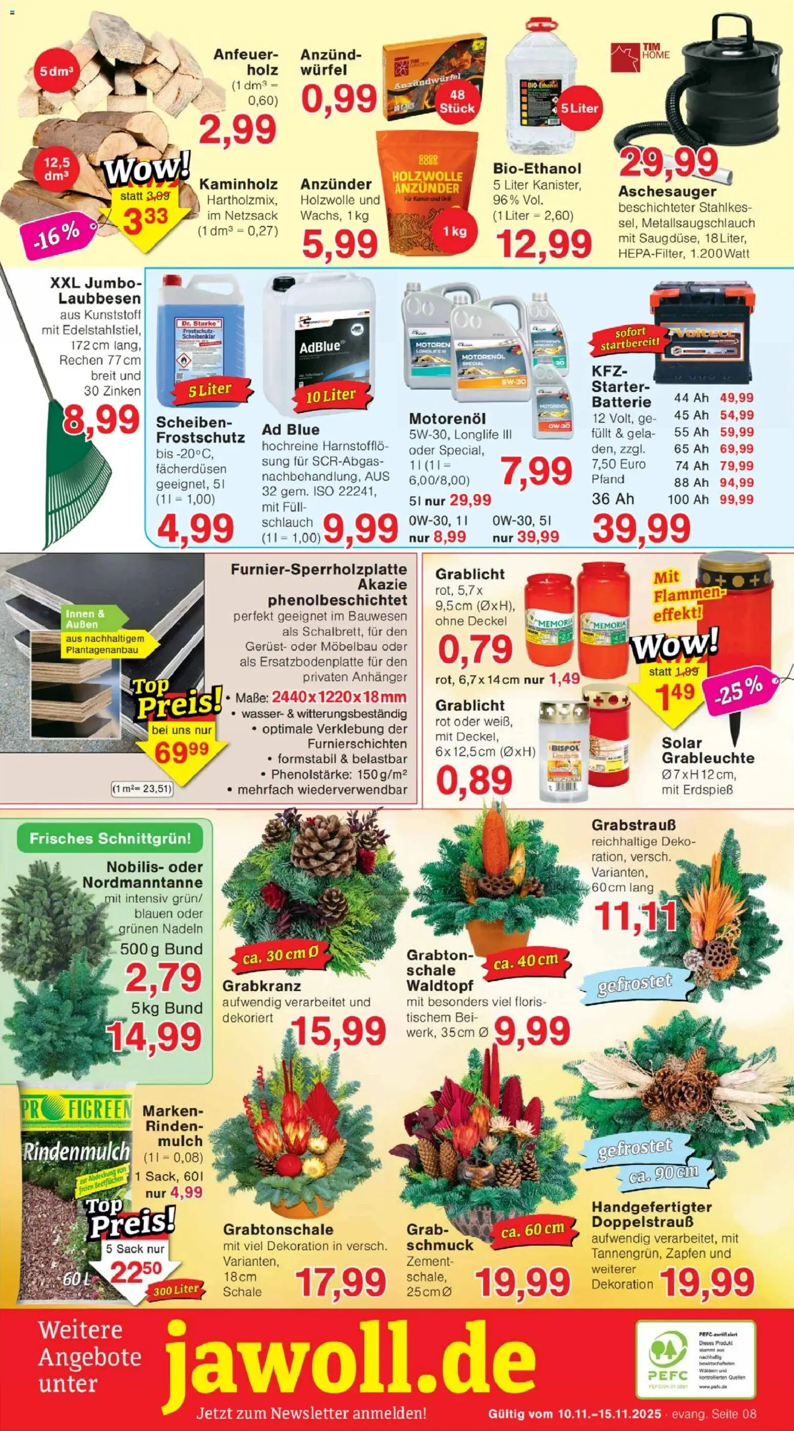 Jawoll Prospekt – gültig ab 10.11.2025 | Seite: 12 | Produkte: Rindenmulch, Batterie, Wasser