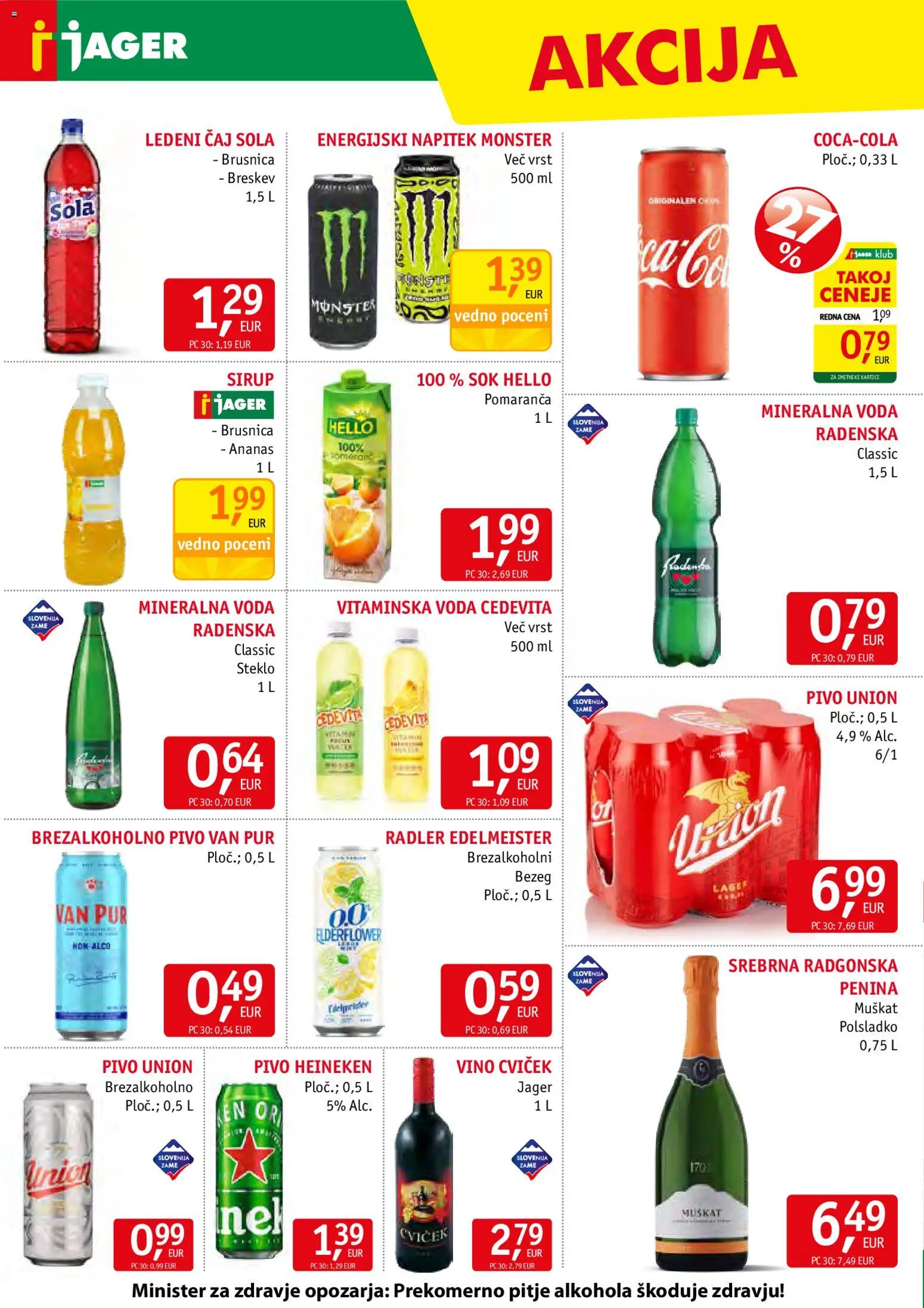 Novi Jager katalog ponudbe – veljaven od 18.02.2026 | Stran: 12 | Izdelki: Sirup, Ledeni čaj, Penina, Energijski napitek