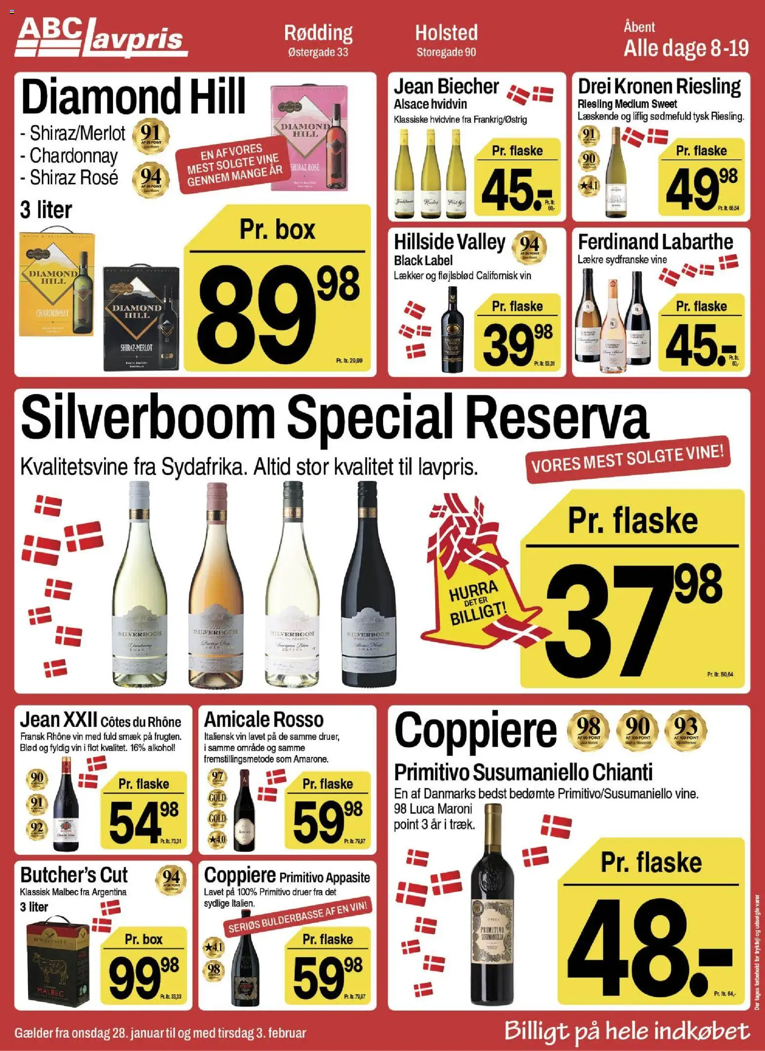 Abc Lavpris tilbudsavis – gyldig fra 28.01.2026 | Side: 14 | Produkter: Vin, Søm