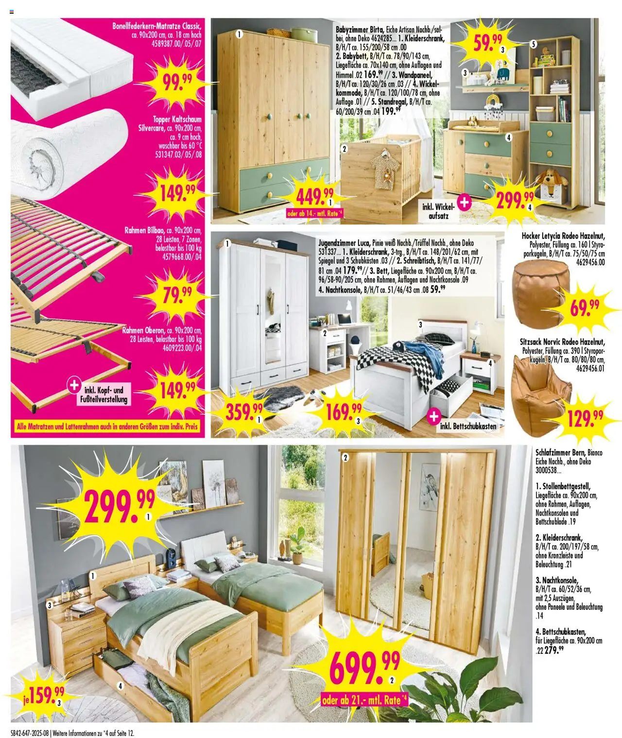 SB Möbel Boss Prospekt Neubrandenburg – gültig ab 11.10.2025 | Seite: 8 | Produkte: Hocker, Sitzsack, Topper, Spiegel