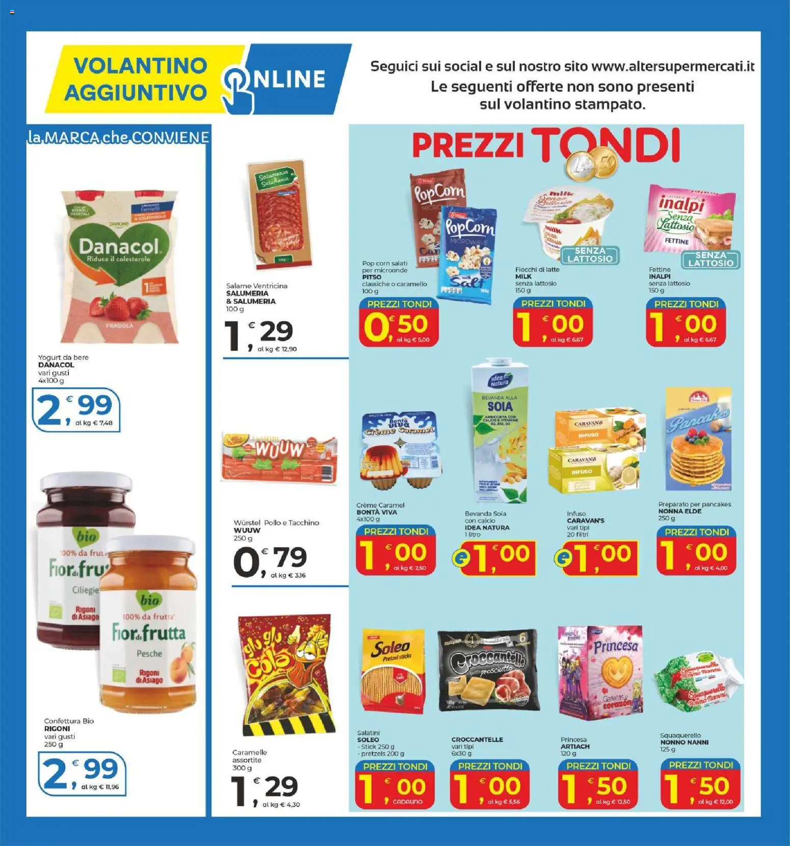 Volantino Alter Discount del 22.04.2026 | Pagina: 14 | Prodotti: Salatini, Salame, Frutta, Pop corn