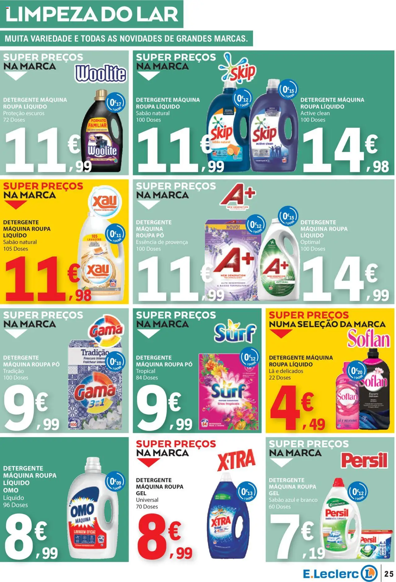 E.Leclerc folheto │ válido de 14.08.2025 | Página: 25 | Produtos: Pó, Sabão, Detergente, Persil