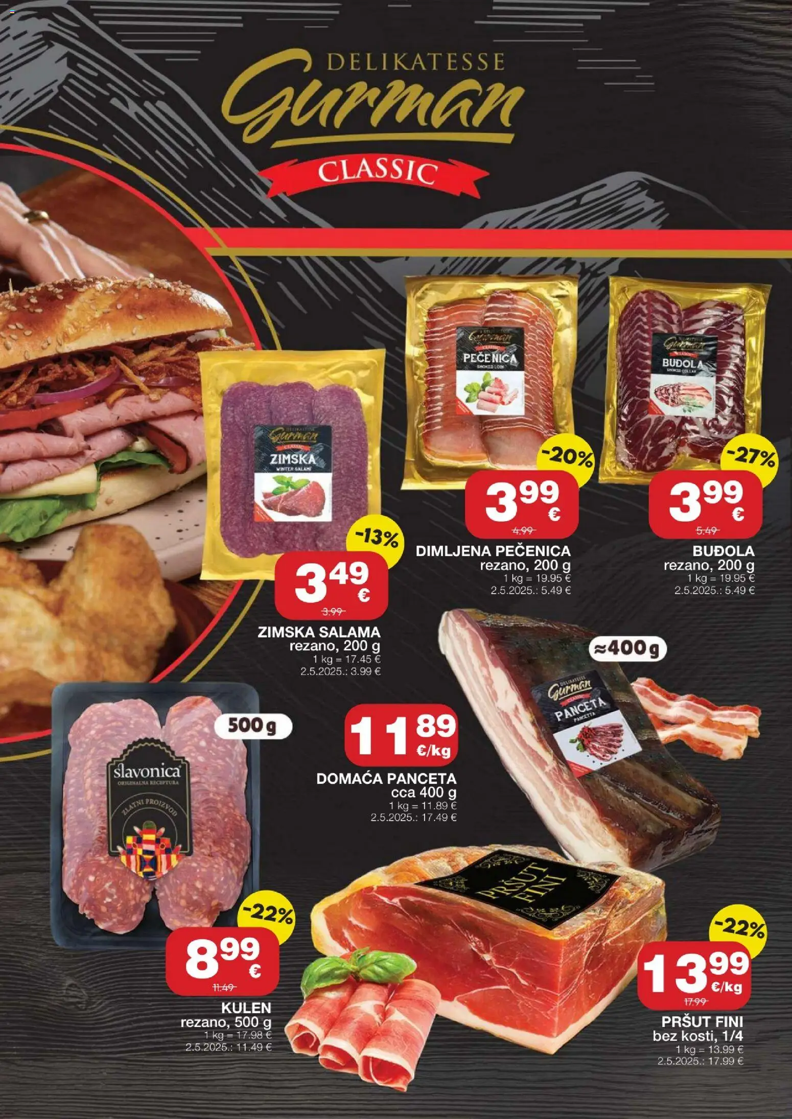 Stanić Diskont katalog | vrijedi od 05.03.2026 | Stranica: 2 | Proizvodi: Salama, Pršut, Buđola, Panceta