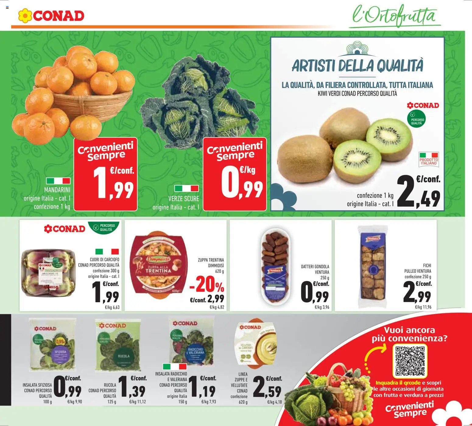Volantino Conad del 29.01.2026 | Pagina: 7 | Prodotti: Valeriana, Mandarini, Insalata, Frutta
