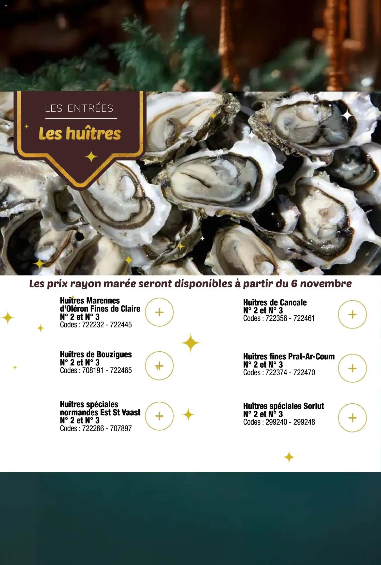 {H1} | Page: 16 | Produits: Huîtres fines, Huîtres