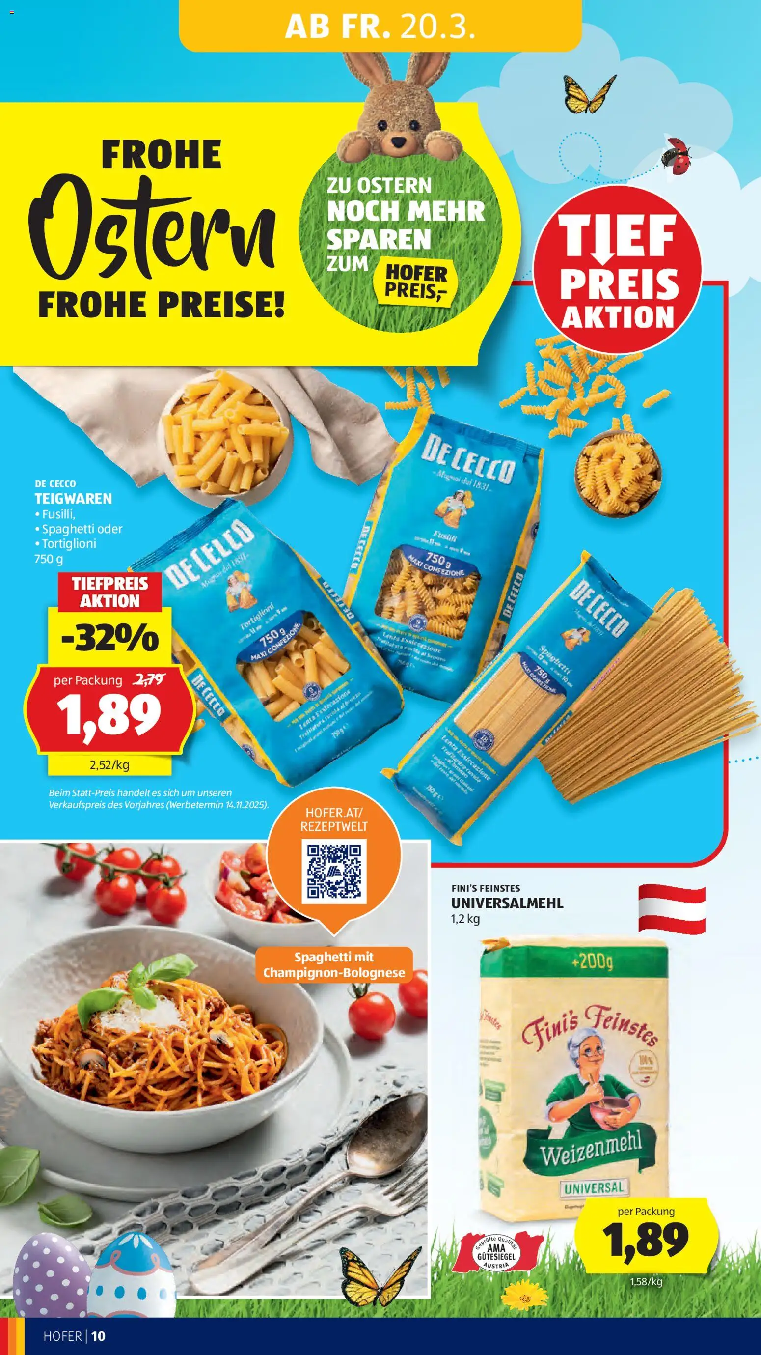 Hofer Flugblatt gültig ab 23.03.2026 | Seite: 14 | Produkte: Hajdina liszt