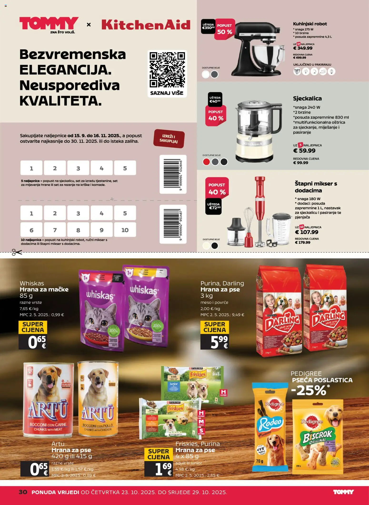 Tommy katalog | vrijedi od 23.10.2025 | Stranica: 30 | Proizvodi: Whiskas, Meso, Povrće, Hrana za mačke