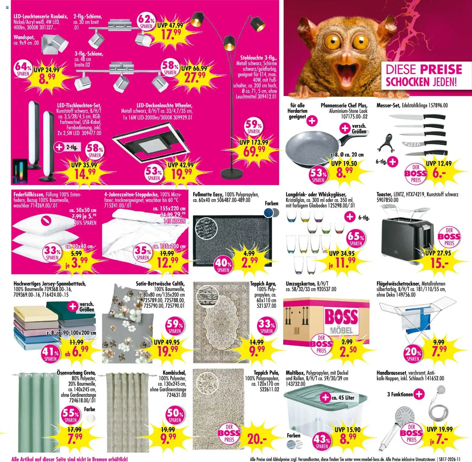 SB Möbel Boss Prospekt Weißenfels/Borau – gültig ab 18.04.2026 | Seite: 11 | Produkte: Teppich, Fußmatte, Pizza