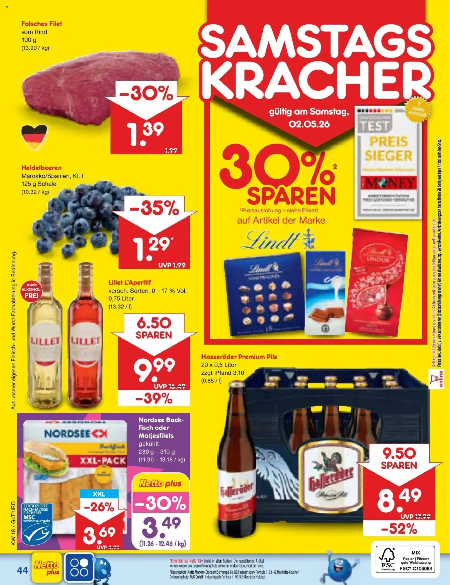 Netto Marken-Discount Prospekt Thiendorf	 – gültig ab 27.04.2026 | Seite: 62 | Produkte: Pils, Heidelbeeren, Fisch, Fleisch