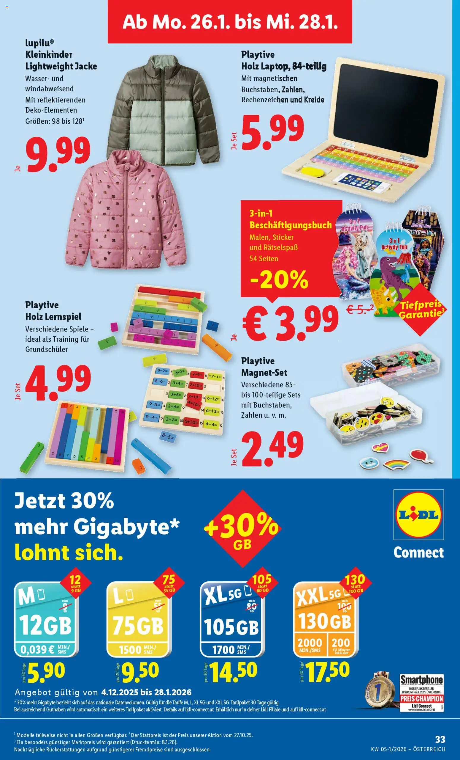 Lidl Flugblatt gültig ab 22.01.2026 | Seite: 39 | Produkte: Jacke, Wasser, Smartphone