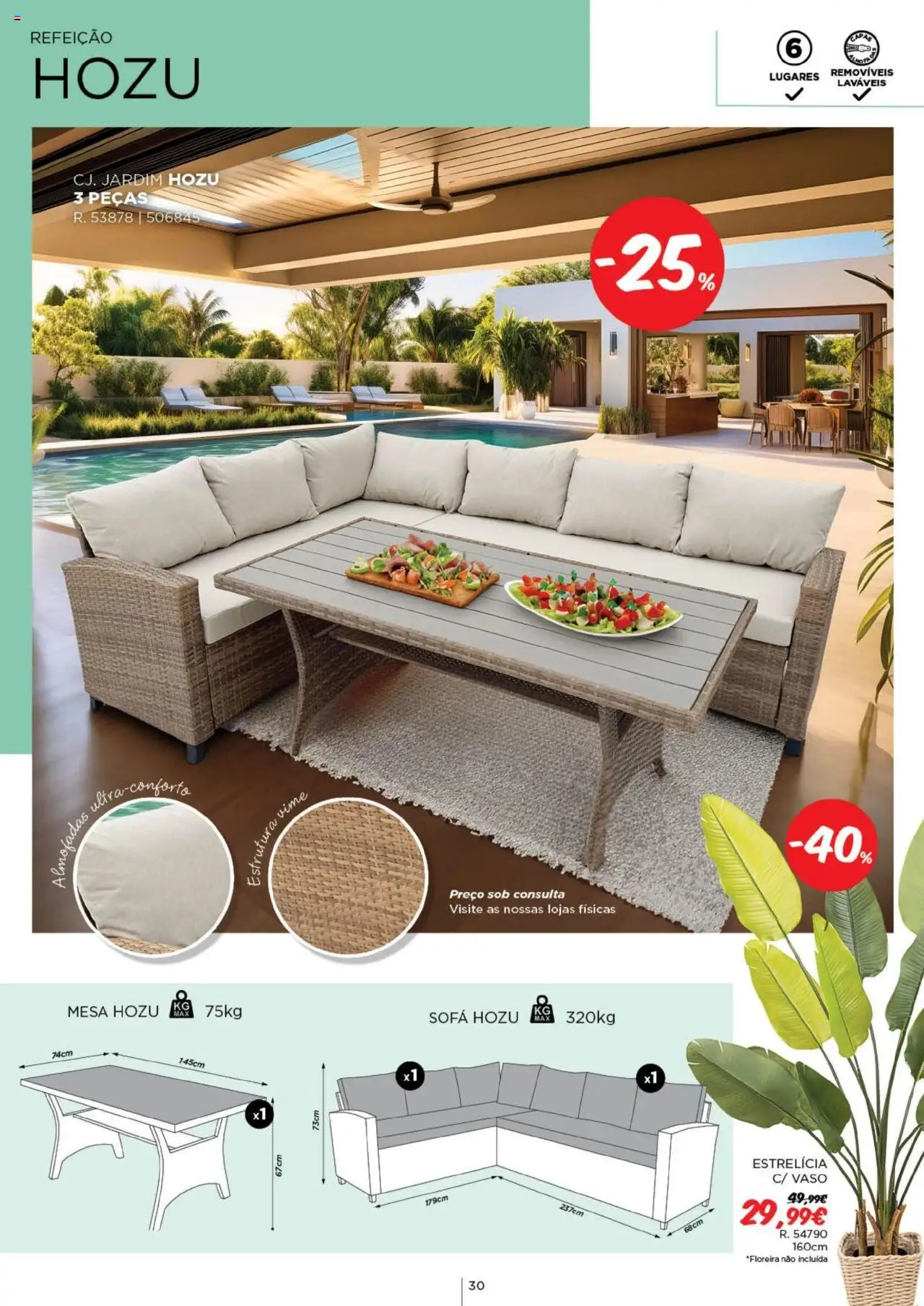 Espaço Casa - Catálogo  Ec Ar Livre  2025 │ válido de 04.03.2025 | Página: 30 | Produtos: Sofá, Mesa, Vaso