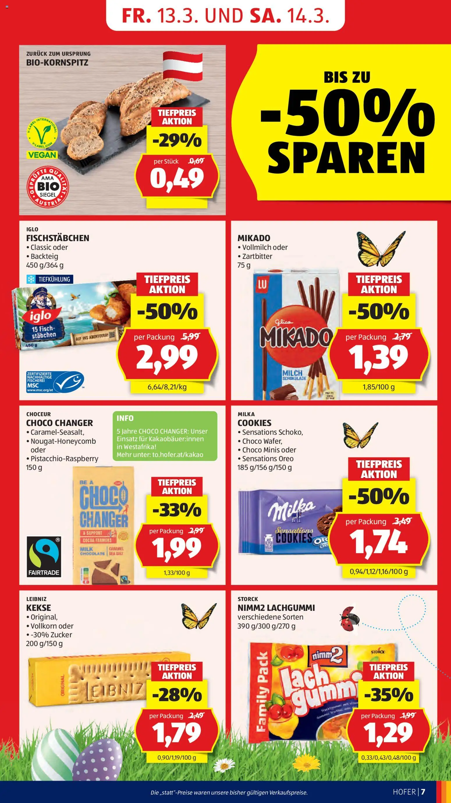 Hofer Flugblatt gültig ab 11.03.2026 | Seite: 9 | Produkte: Kekse, Zucker, Milch, Fisch