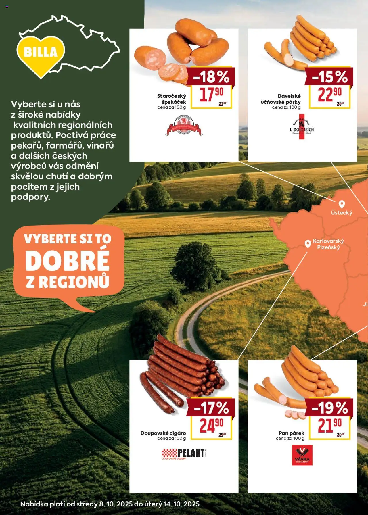 Billa Velký leták od 08.10.2025 | Strana: 6 | Produkty: Párky, Uzeniny