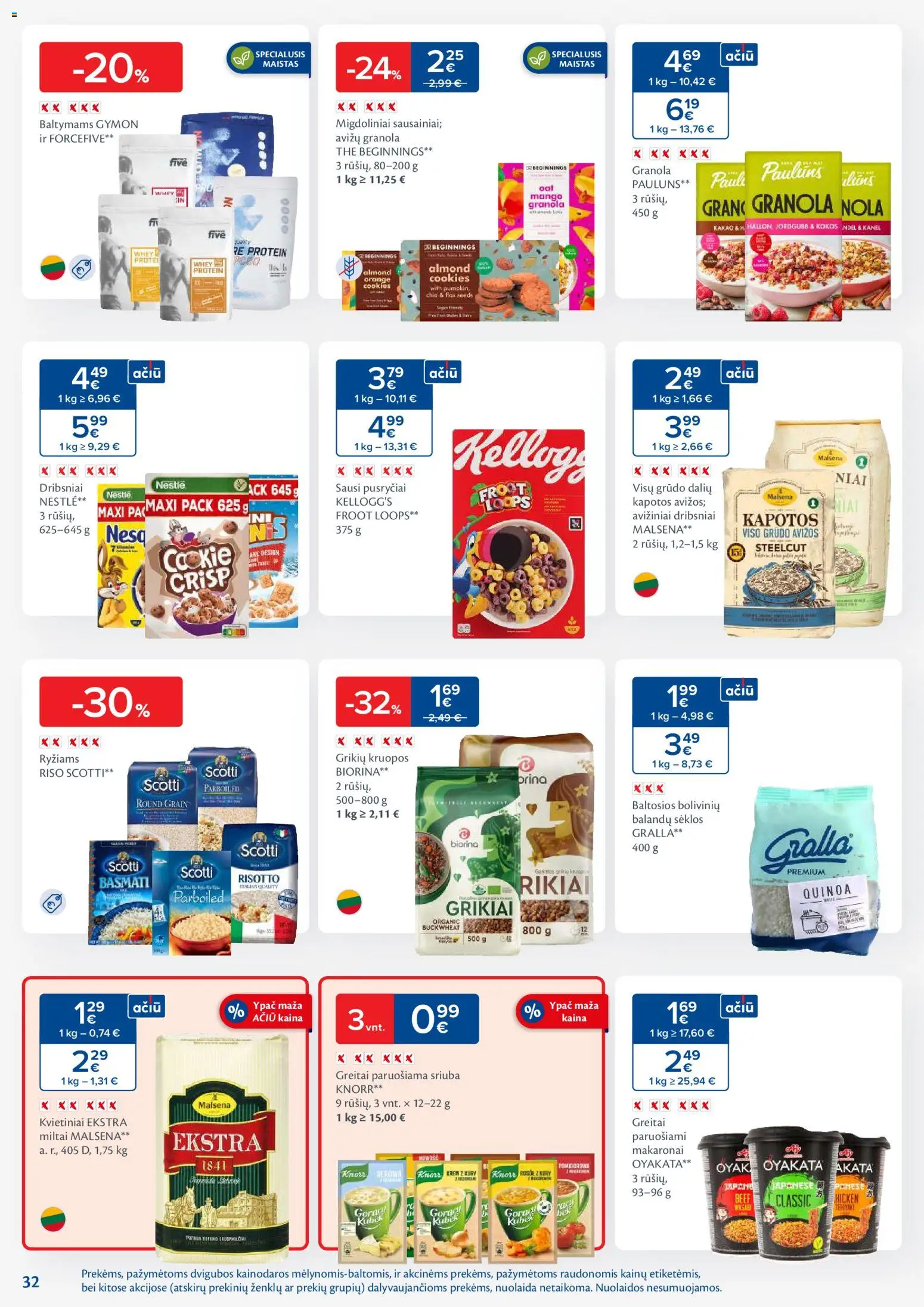 MAXIMA akcijos nuo 18.11.2025 | Puslapis: 32 | Prekių: Grikiai, Kruopos, Miltai, Makaronai
