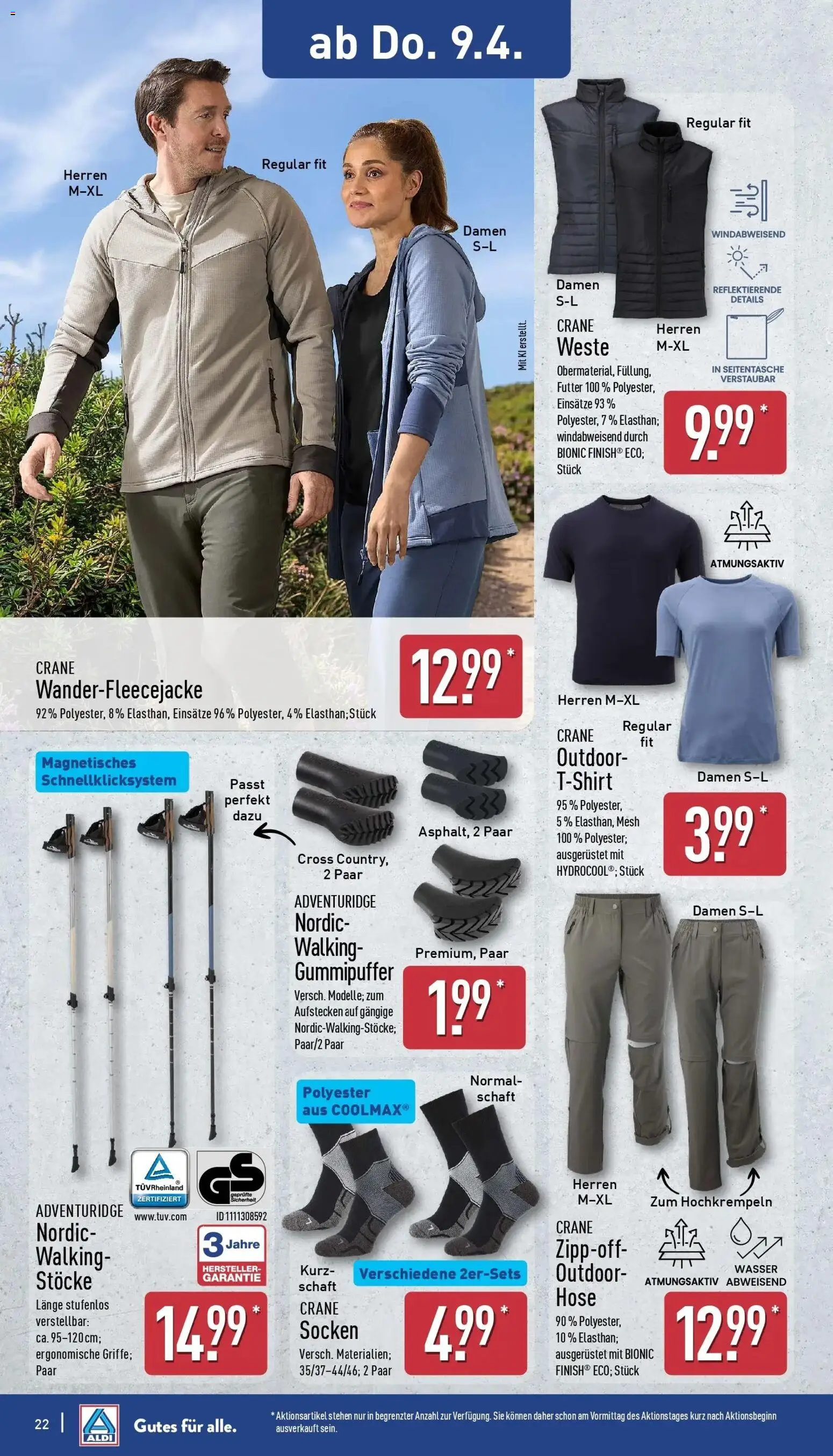 Aldi - ALDI Nord: Wochenangebote – gültig ab 05.04.2026 | Seite: 23 | Produkte: Walking, Wasser, Hose, Socken