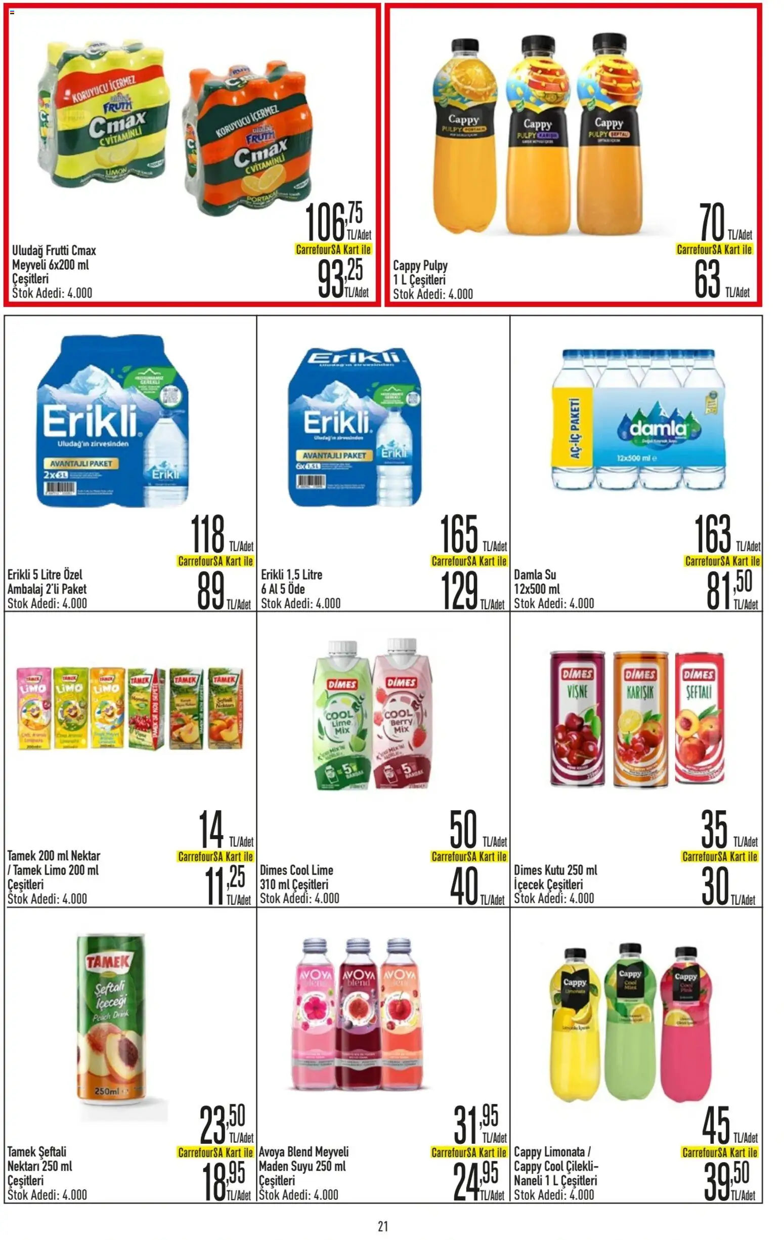 CarrefourSA Katalog - 06.11.2025 tarihinden itibaren geçerlidir | Sayfa: 21 | Ürünler: Kutu, Vişne, Su, Limon