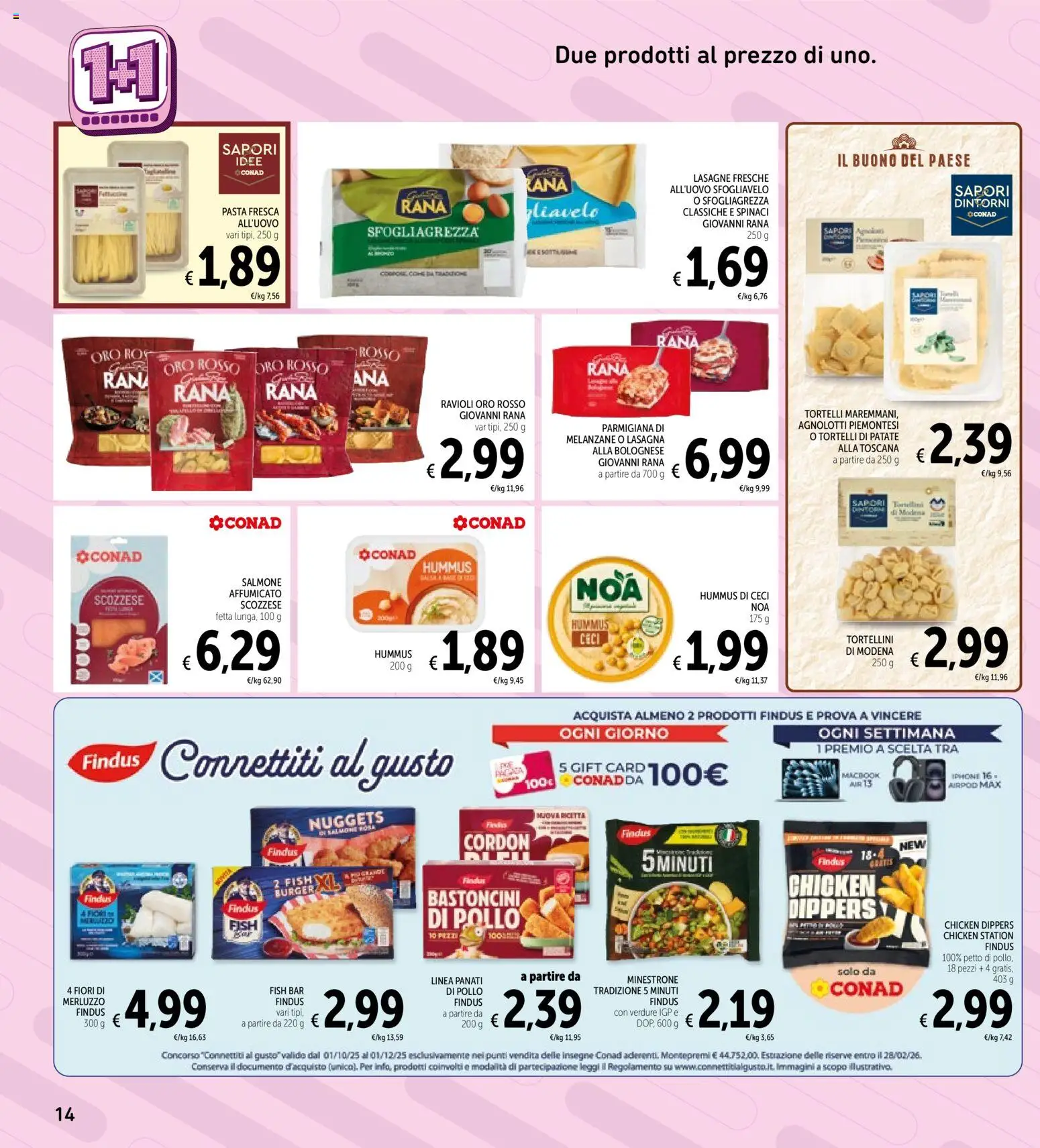 Volantino Spazio Conad del 11.11.2025 | Pagina: 14 | Prodotti: Iphone, Salmone, Ceci, Hummus