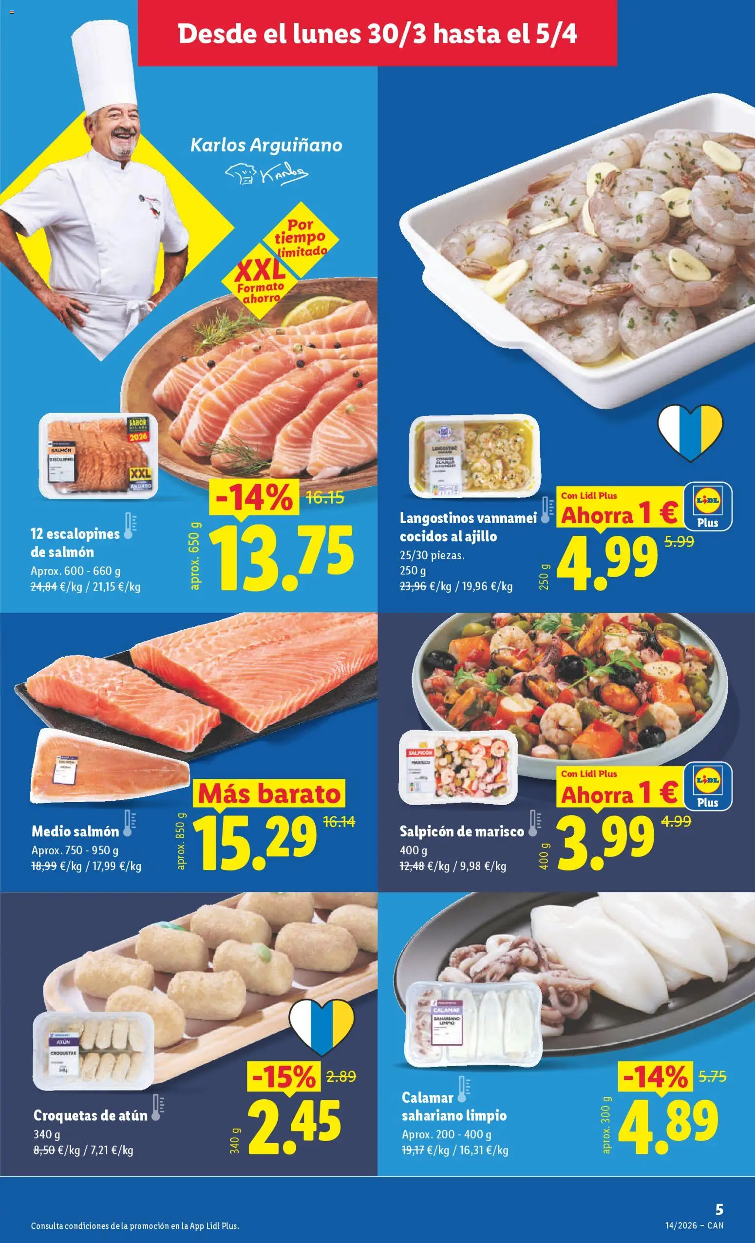 Lidl folleto │ válido desde el 30.03.2026 | Página: 5 | Productos: Croquetas, Langostino