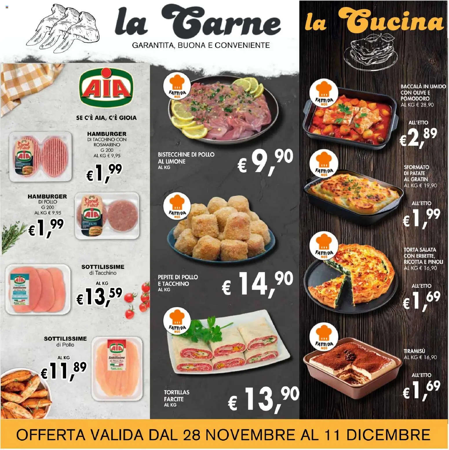 Volantino Coal del 28.11.2025 | Pagina: 5 | Prodotti: Tacchino, Tortillas, Torta, Hamburger