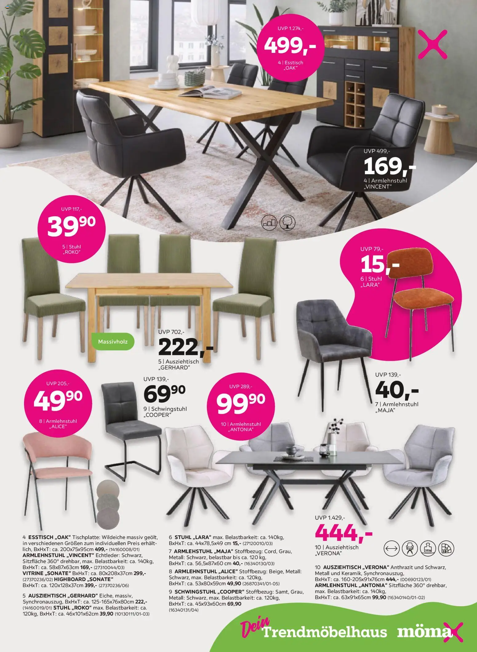 Mömax Prospekt 	 – gültig ab 30.03.2026 | Seite: 7 | Produkte: HIghboard, Esstisch, Vitrine, Stuhl