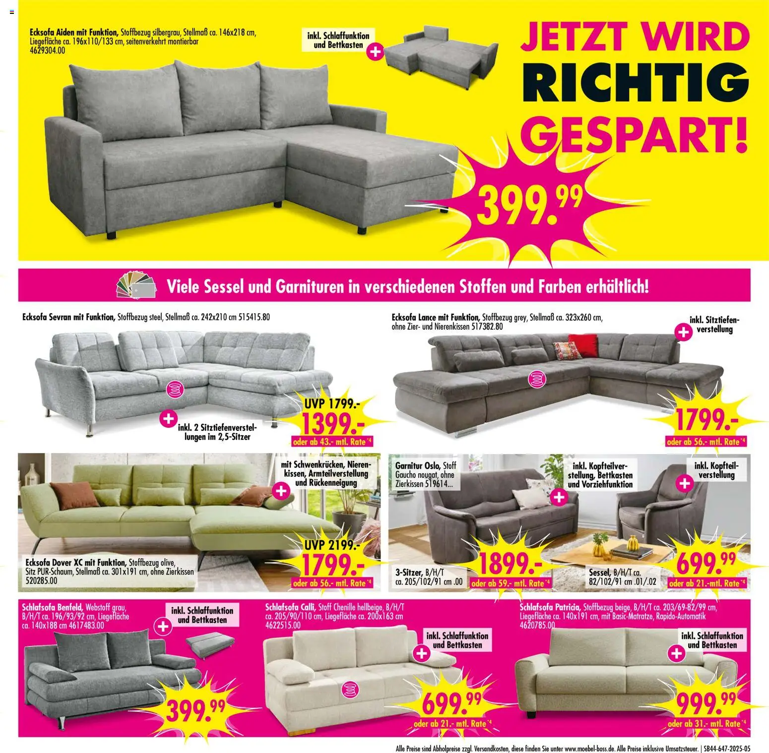 SB Möbel Boss Prospekt - Neubrandenburg	  – gültig ab 25.10.2025 | Seite: 5 | Produkte: Schlafsofa, Ecksofa, Sessel