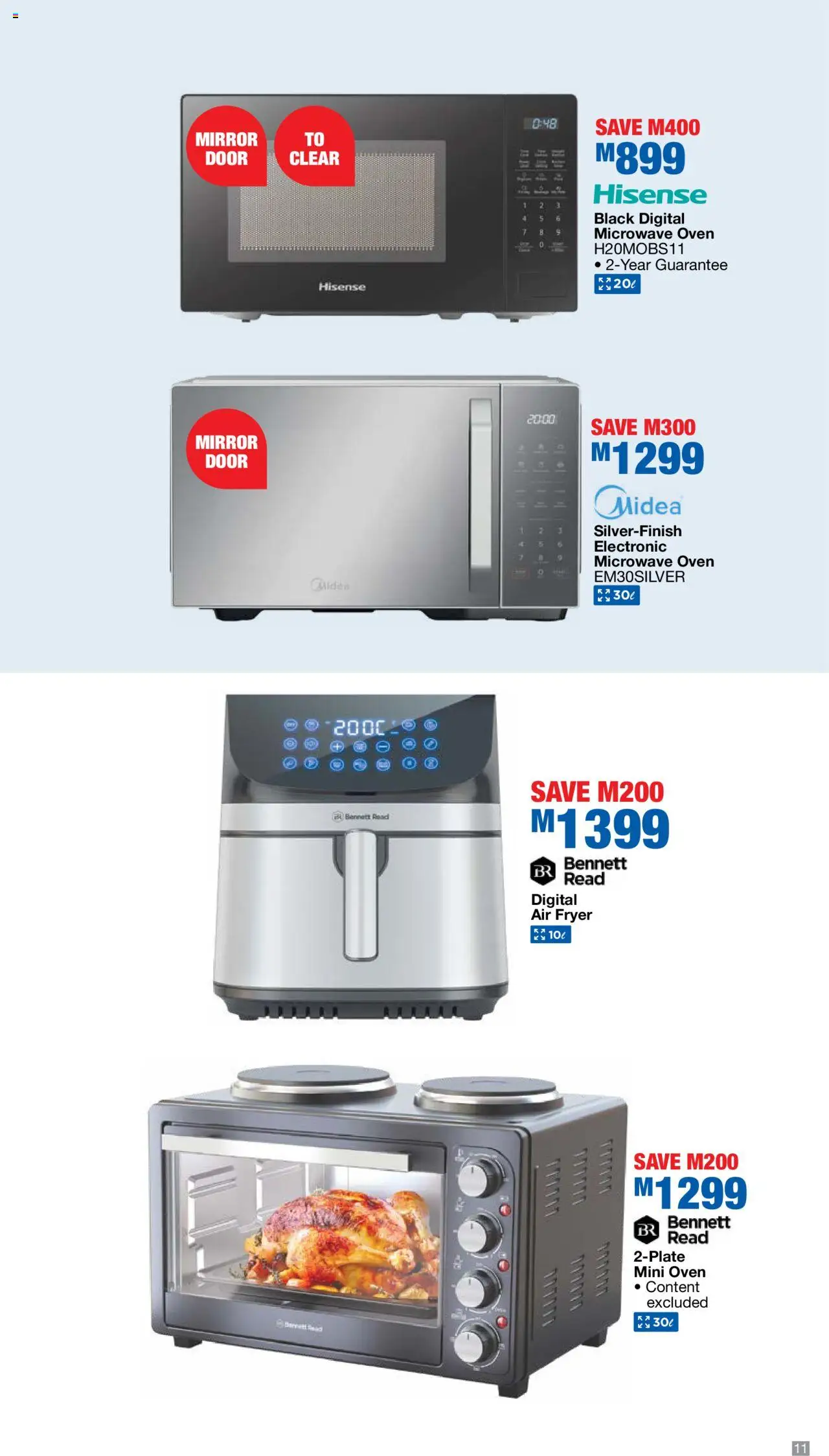 New OK Furniture catalogue – valid from 06.10.2025 | Page: 11 | Products: Oven, Microwave oven, Mirror, Air fryer
