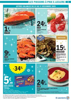E.Leclerc - Prévisualisation de HOMARD AMÉRICAIN CUIT, Pièce de 300 g minimum. valide à partir de 23.12.2025 | Page: 9