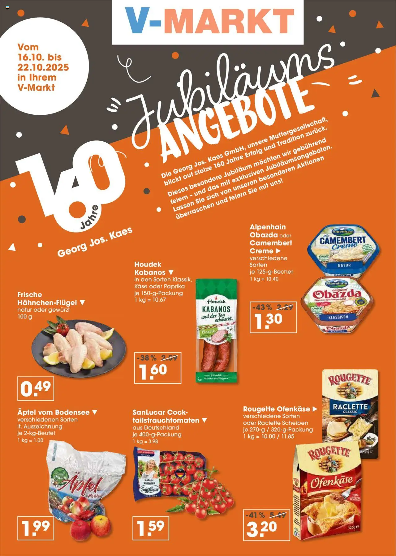 V-Markt - Hallertau / Oberpfalz – gültig ab 16.10.2025 | Seite: 2 | Produkte: Äpfel, Rougette ofenkase, Creme, Paprika