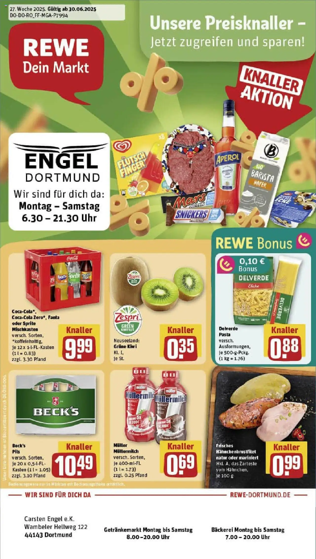 Rewe prospekt Dortmund	 - gültig ab dem 29.06.2025 | Seite: 1 | Produkte: Fanta, Pils, Müllermilch, Muller mullermilch