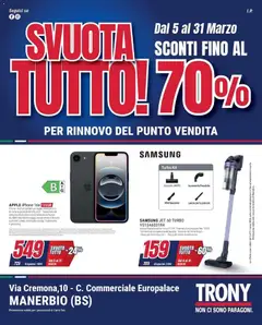 Anteprima del volantino Trony - Svuota tutto da Trony Manerbio! valido a partire dal 05.03.2026